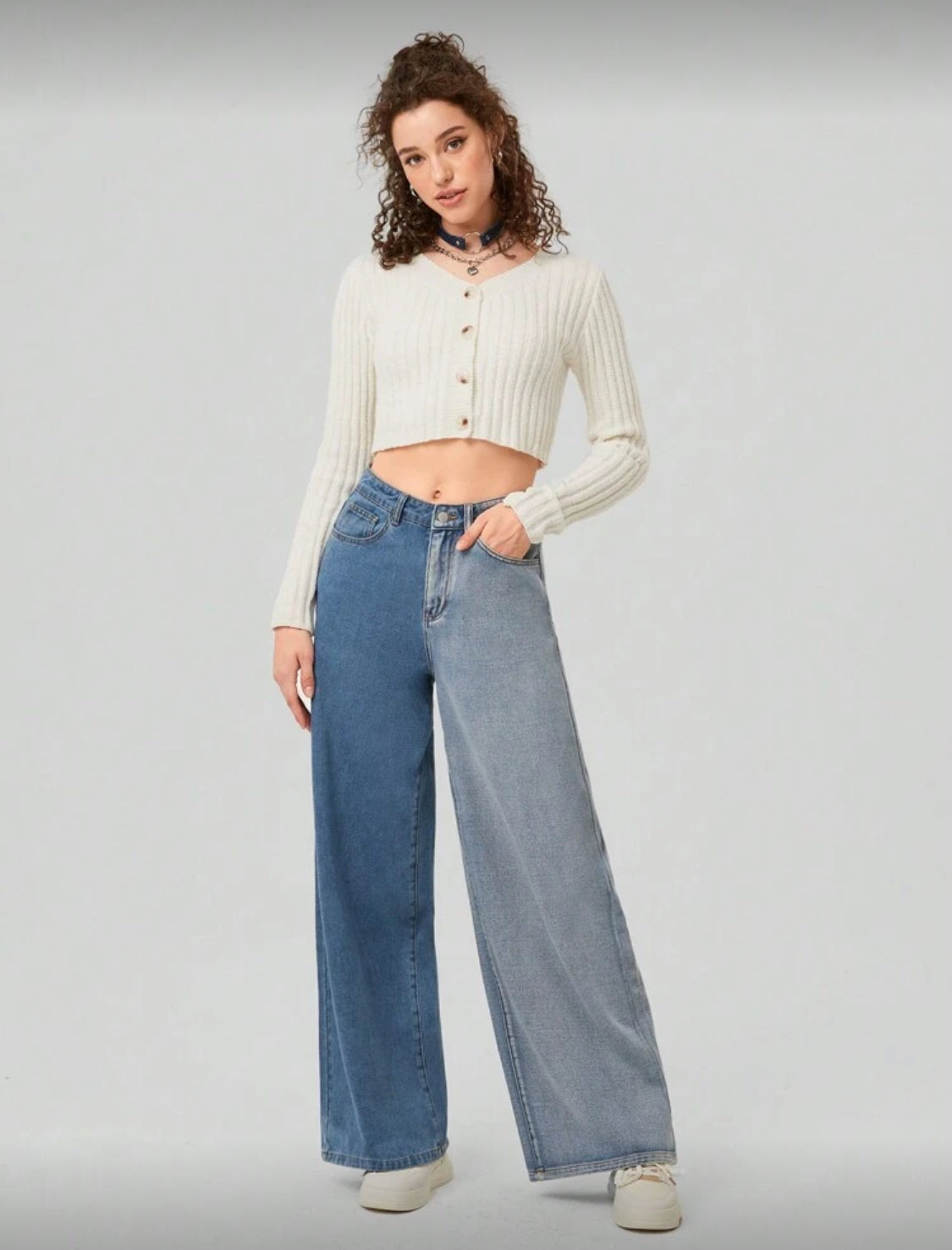 Forever 21 Vaqueros De Pierna Recta Para Mujer Con Bolsillos Inclinados En Color En Contraste