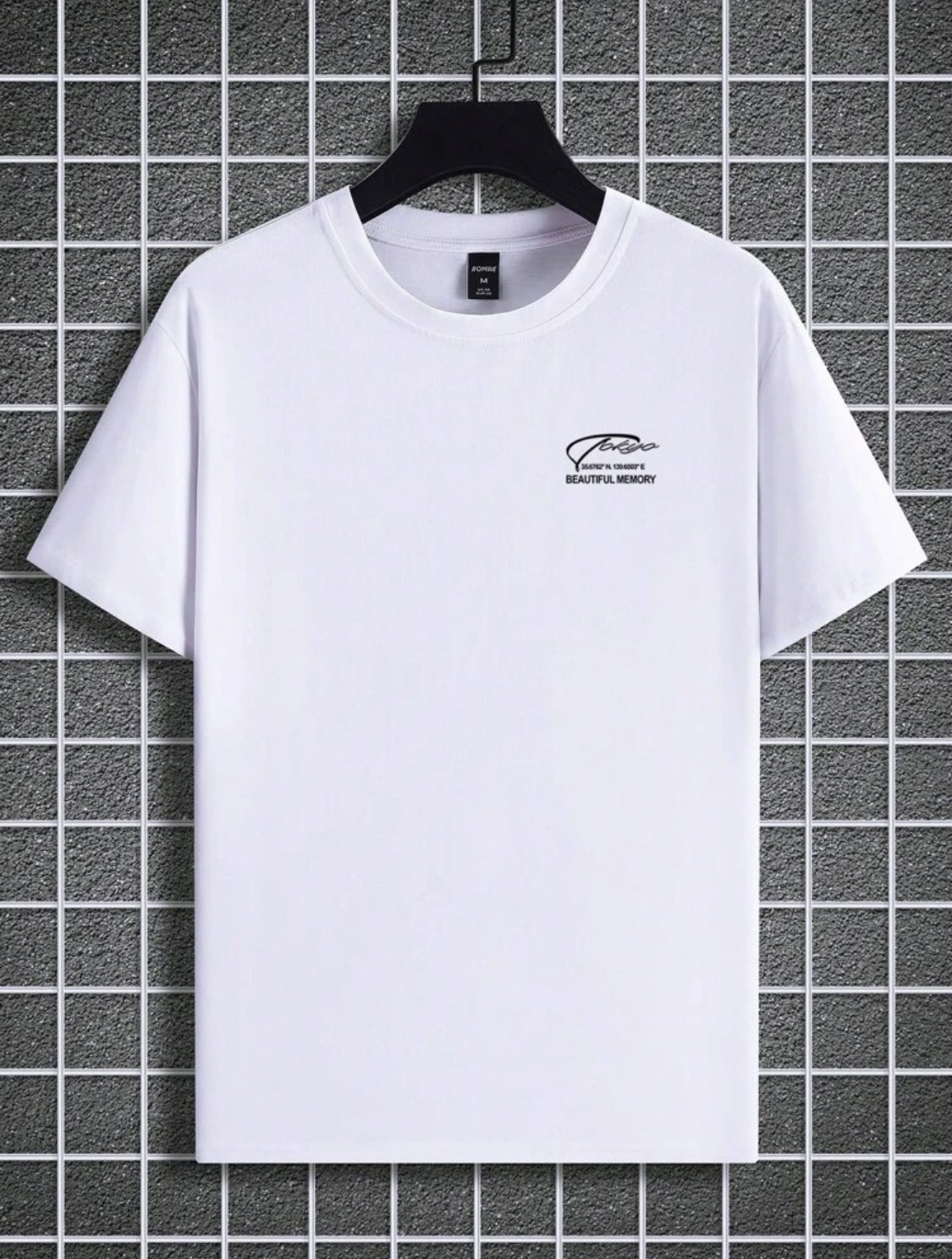 Remera Oversize Manfinity Homme Camiseta de manga corta casual de cuello redondo con estampa gráfica para hombre