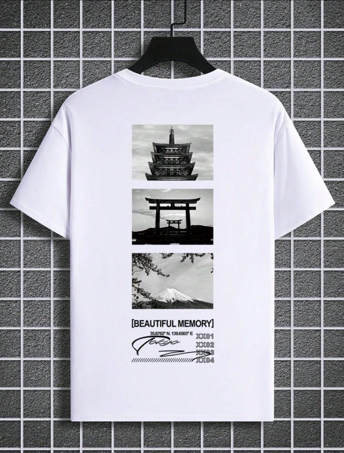 Remera Oversize Manfinity Homme Camiseta de manga corta casual de cuello redondo con estampa gráfica para hombre