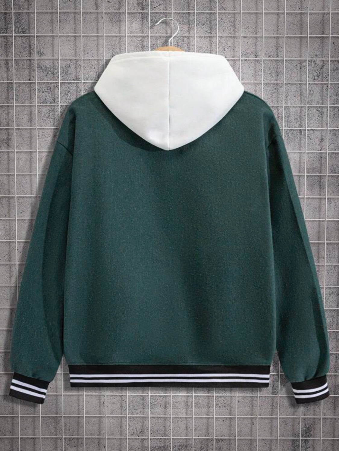Cottnline Chaqueta de béisbol de estilo universitario para hombres con parche bordado de letra