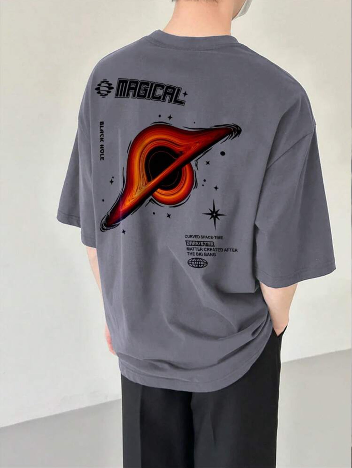 Remera Oversize Camiseta de manga corta de cuello redondo con estampado de eslogan casual para hombre, verano