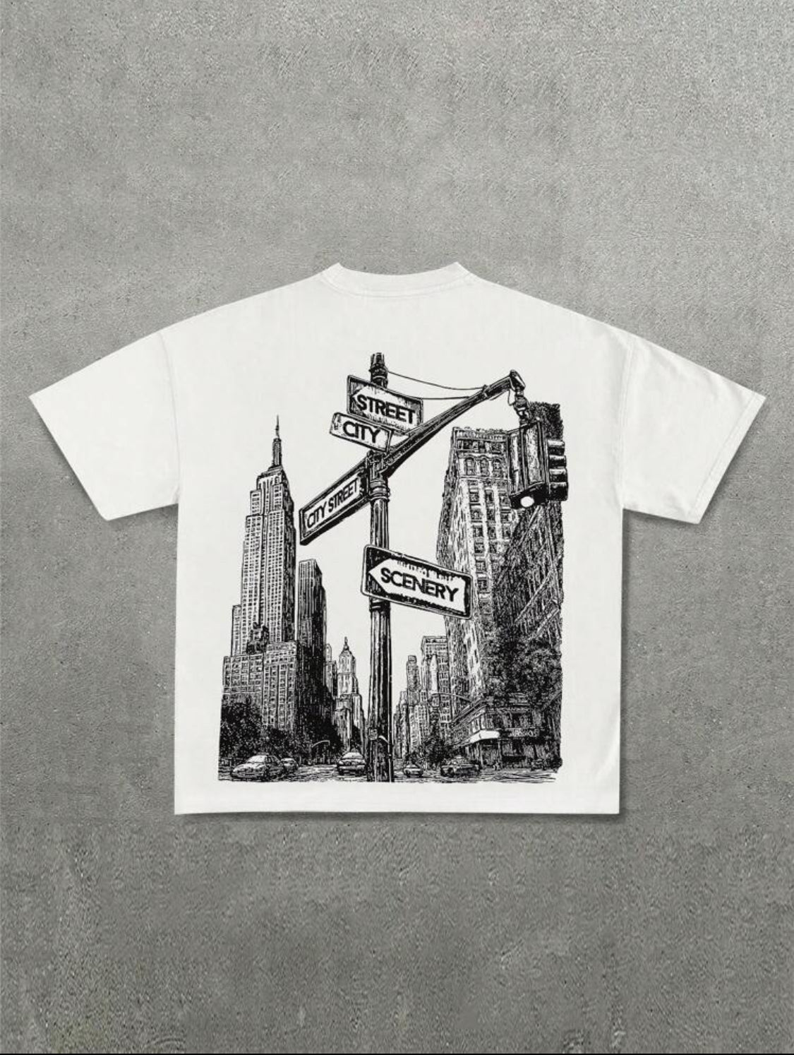 Manfinity EMRG Camiseta de hombre de cuello redondo casual de manga corta con estampado de construcción