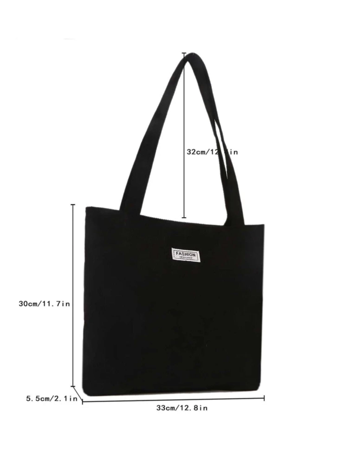 1 pieza Bolso de hombro de pana con estampado de letras, adecuado para ir al trabajo