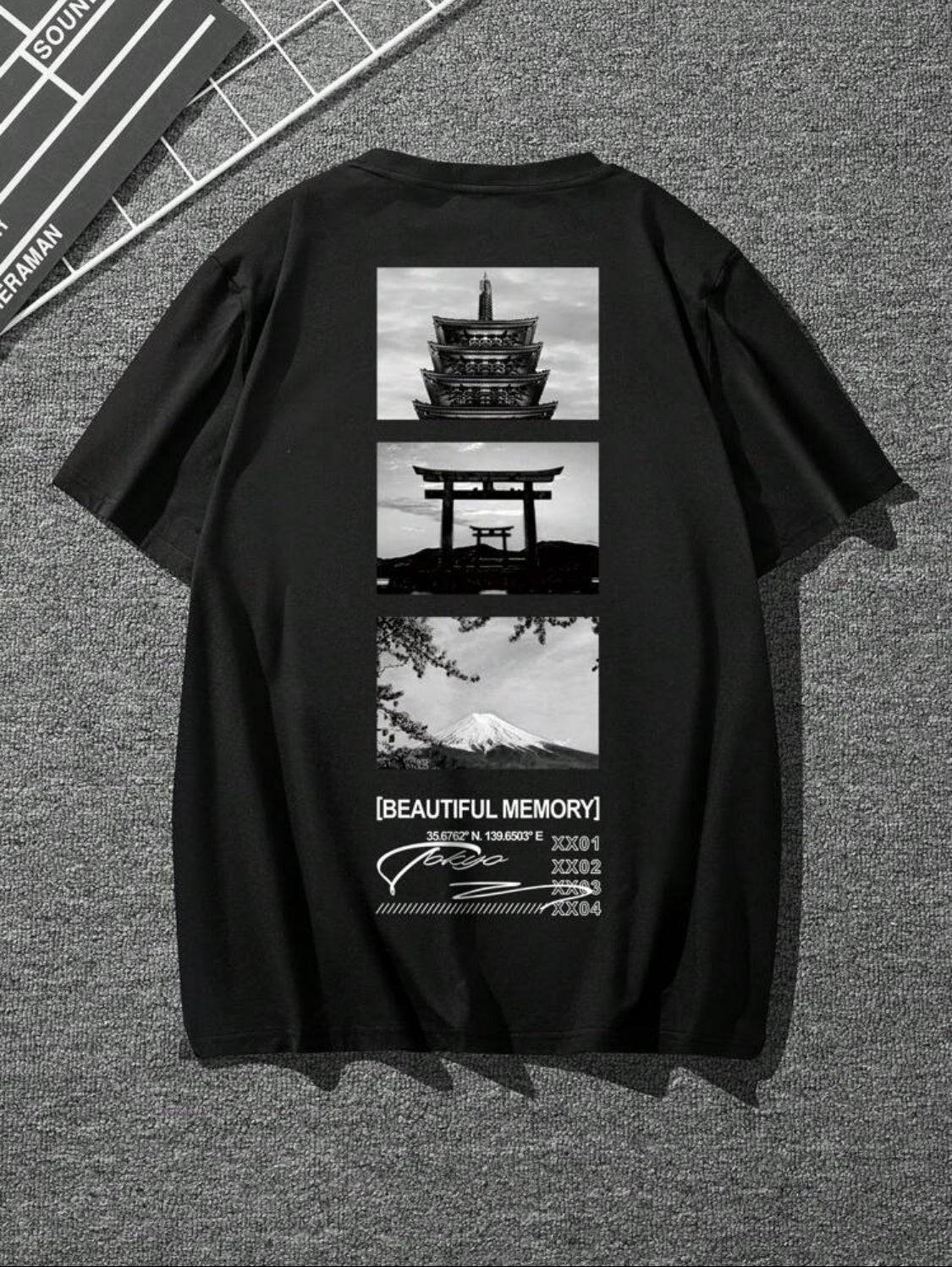 Remera Oversize Manfinity Homme Camiseta de manga corta casual de cuello redondo con estampa gráfica para hombre