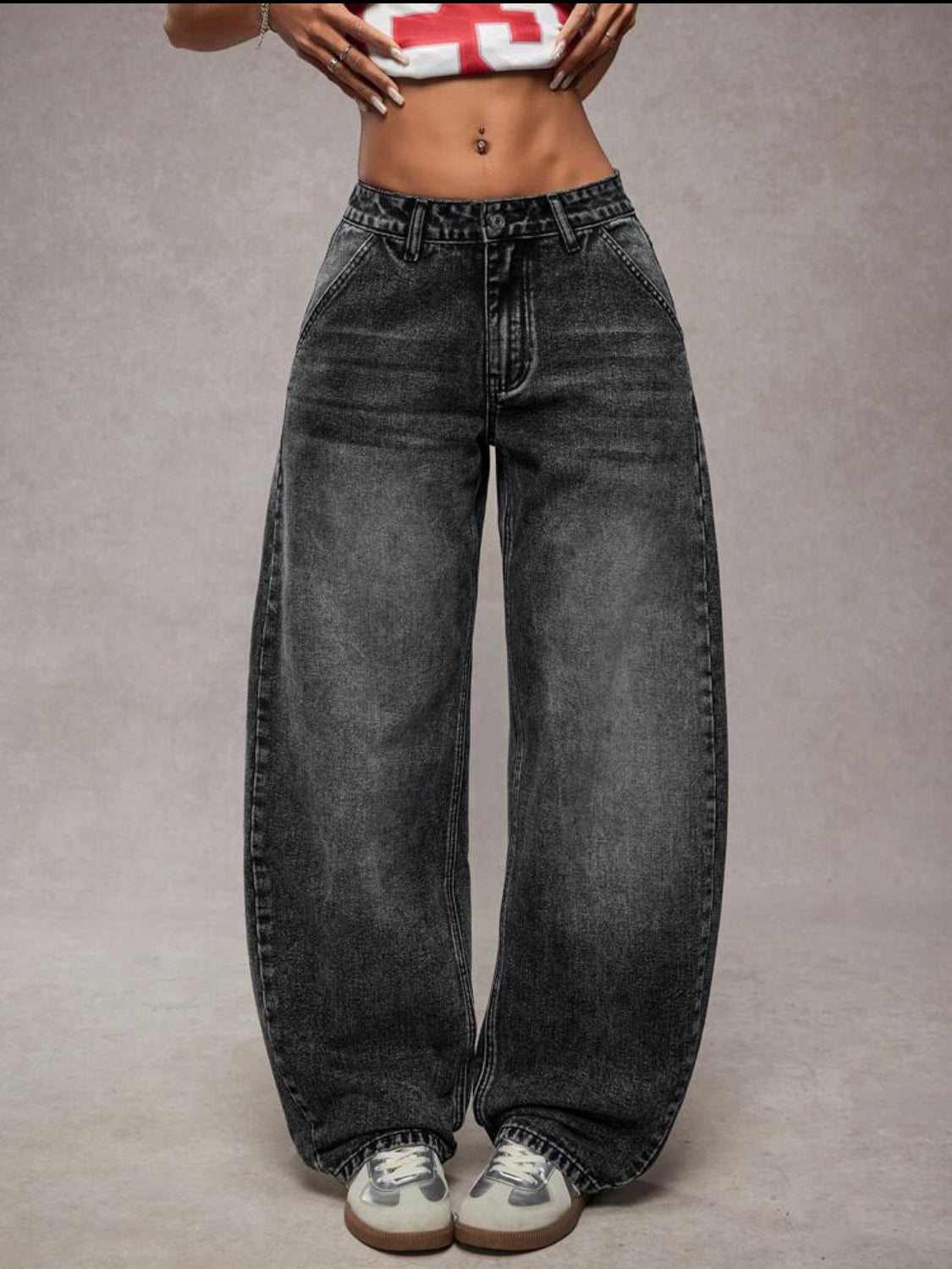 SHEIN ICON Jeans rectos lavados de talle bajo, sencillos y de moda, adecuados para el verano