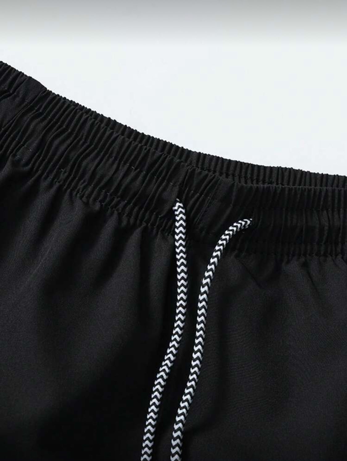 Hombres Shorts de cintura con cordón con bolsillo con cremallera
