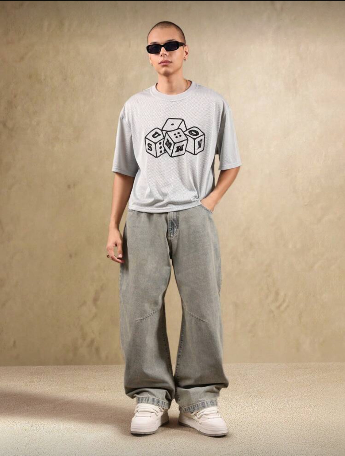 SUMWON Camiseta deportiva de malla oversize con estampado de juego de dados, jersey de baloncesto de uso urbano y casual para festivales de verano