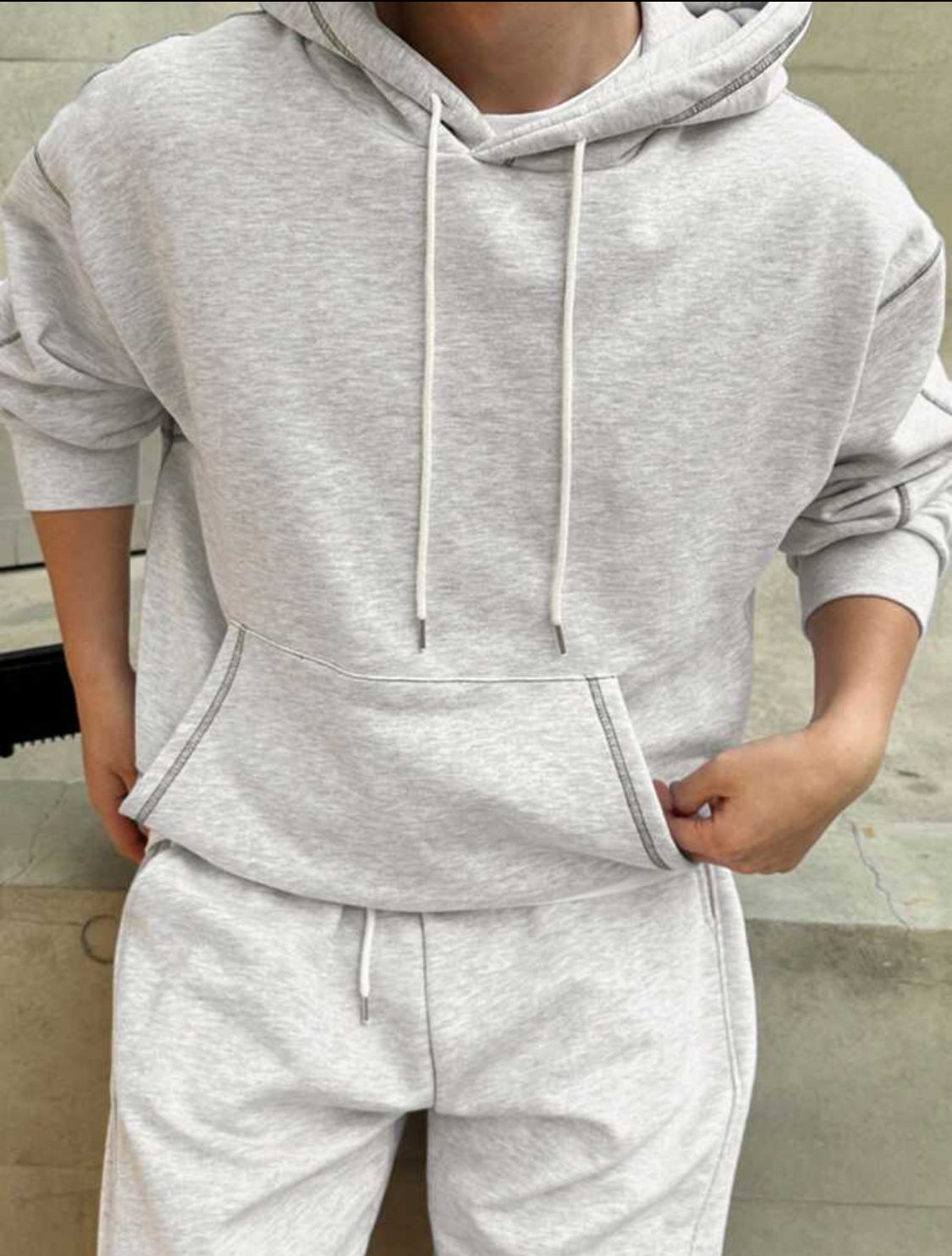 DAZY Sudadera casual con capucha, manga larga y cordón para hombre, con decoración de rayas de otoño