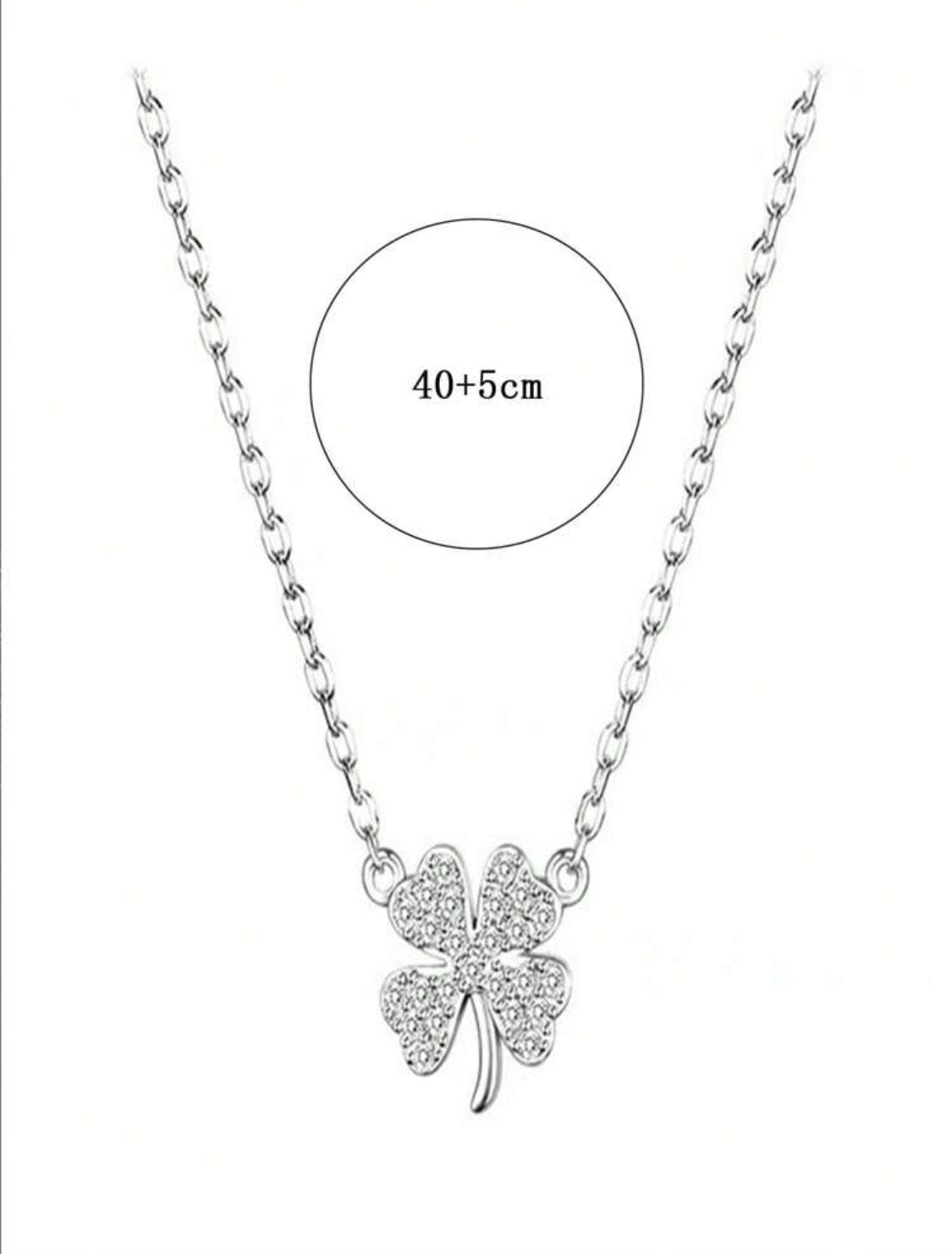 1 pieza Collar con colgante moda aleación de zinc zirconia cúbica trébol para mujeres para regalo