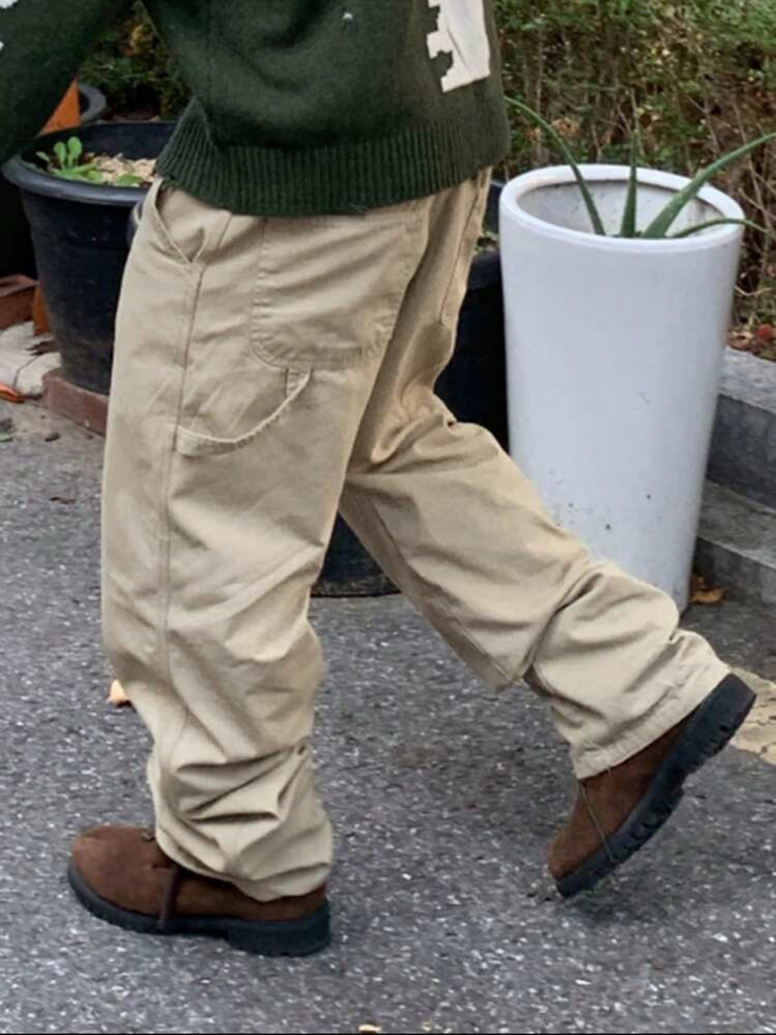 DAZY Pantalones vaqueros casuales de lona caqui sólidos para hombres, de primavera