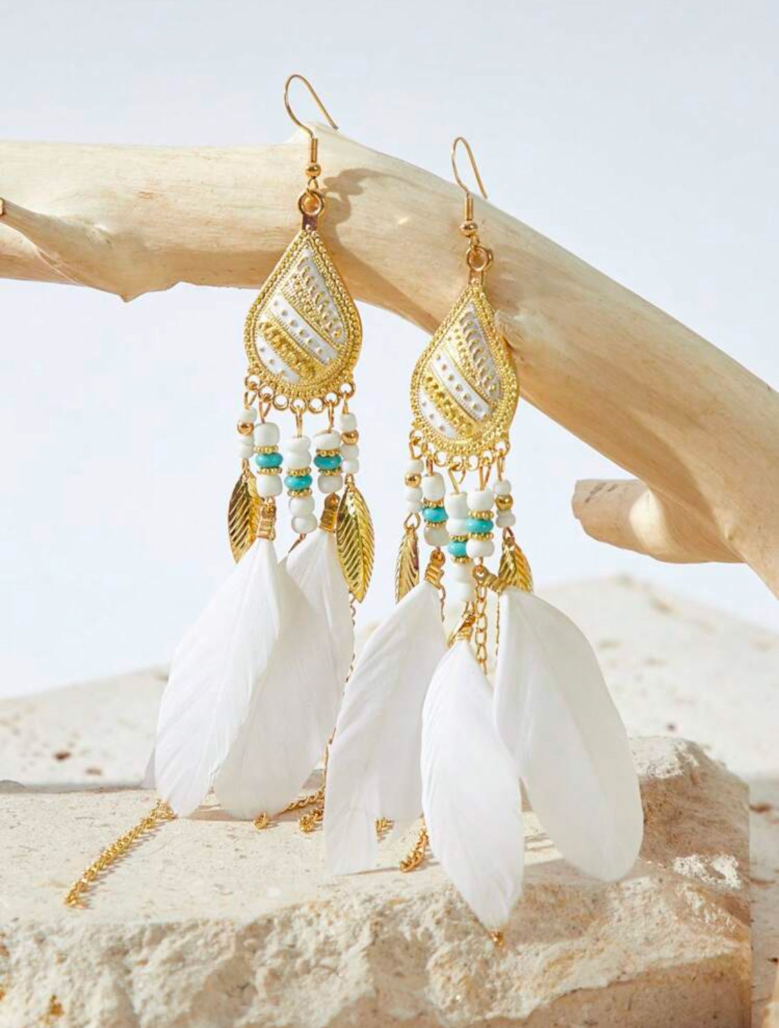 SHEIN VCAY 1 par Pendientes estilo bohemio largo