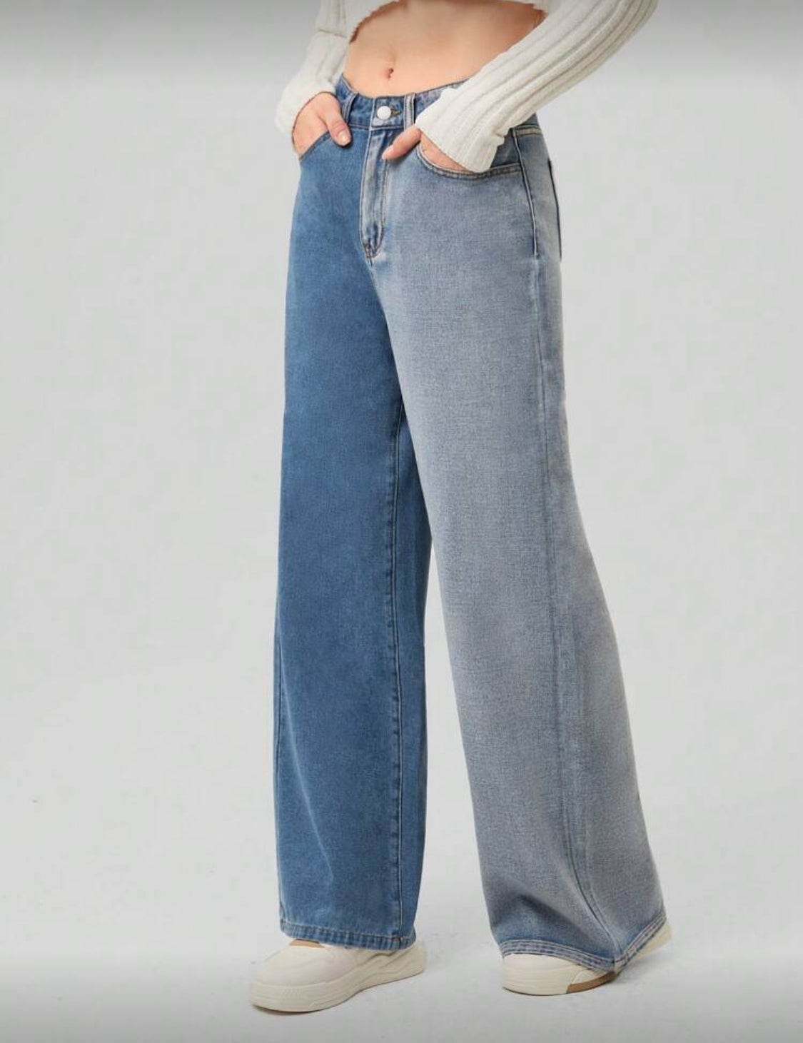 Forever 21 Vaqueros De Pierna Recta Para Mujer Con Bolsillos Inclinados En Color En Contraste