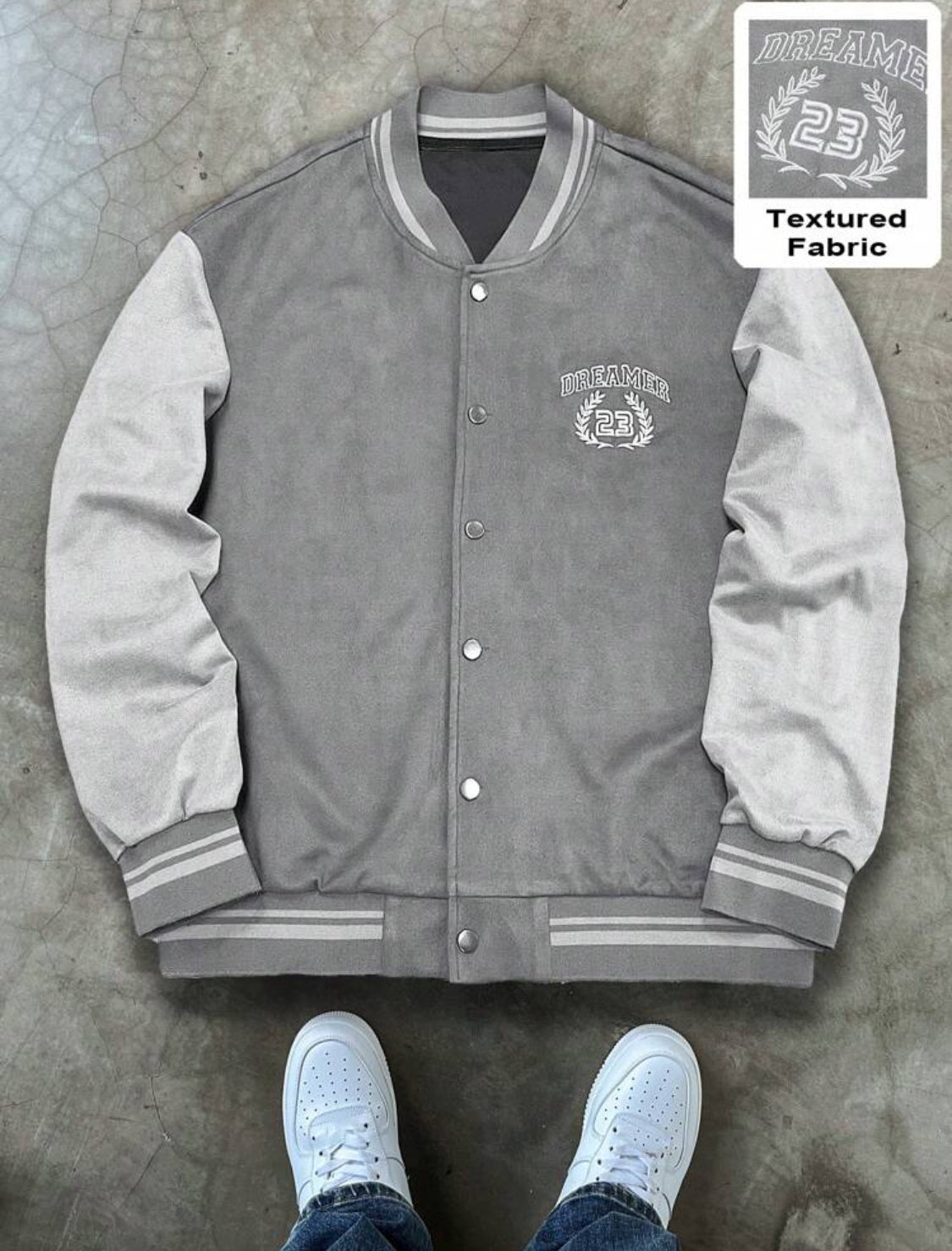 Manfinity Hypemode Chaqueta de béisbol casual para hombres, con parches, bordado de letras, manga larga, perfecta para salir, usarla en la calle, chaqueta de bloques de color, ideal como regalo para amigos, esposo, novio