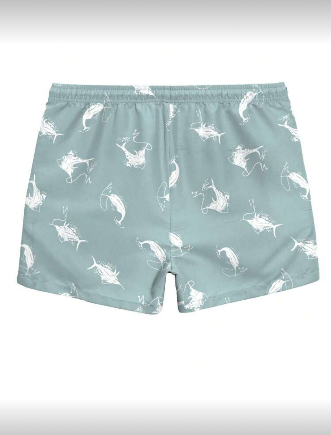 Manfinity Swimmode Pantalones cortos de playa con cordón en la cintura y estampado de peces para hombre