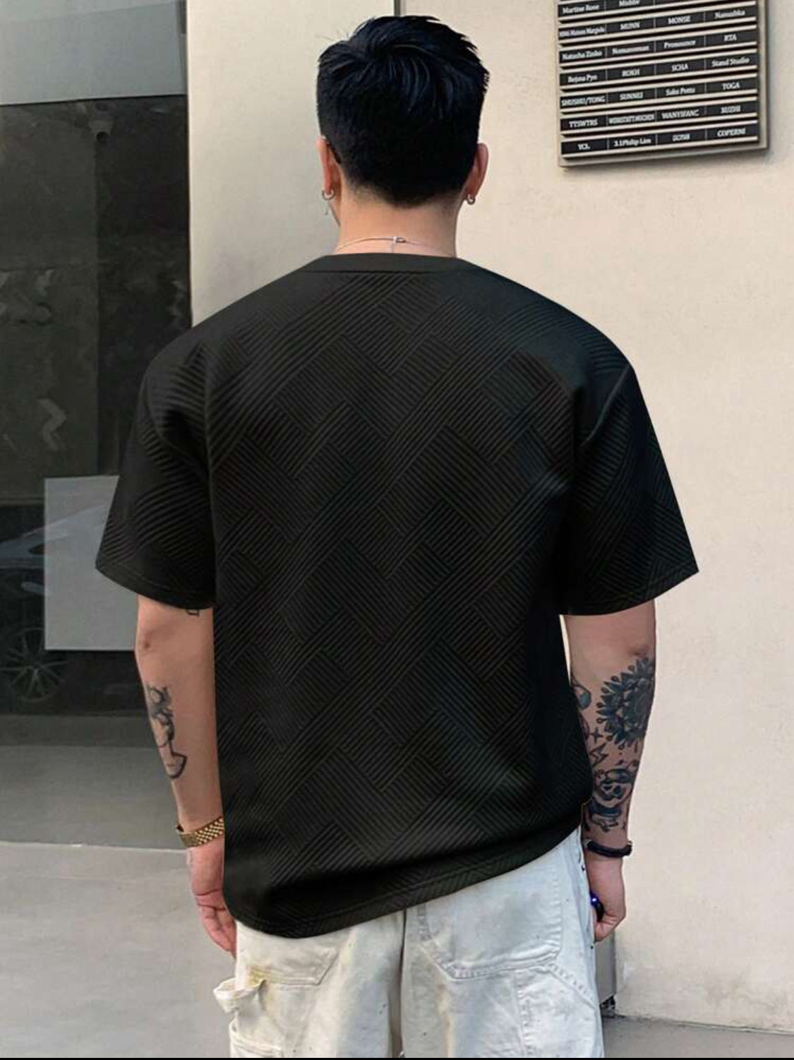 DAZY Camiseta casual de manga corta con cuello redondo para hombre, estampado de letras de verano