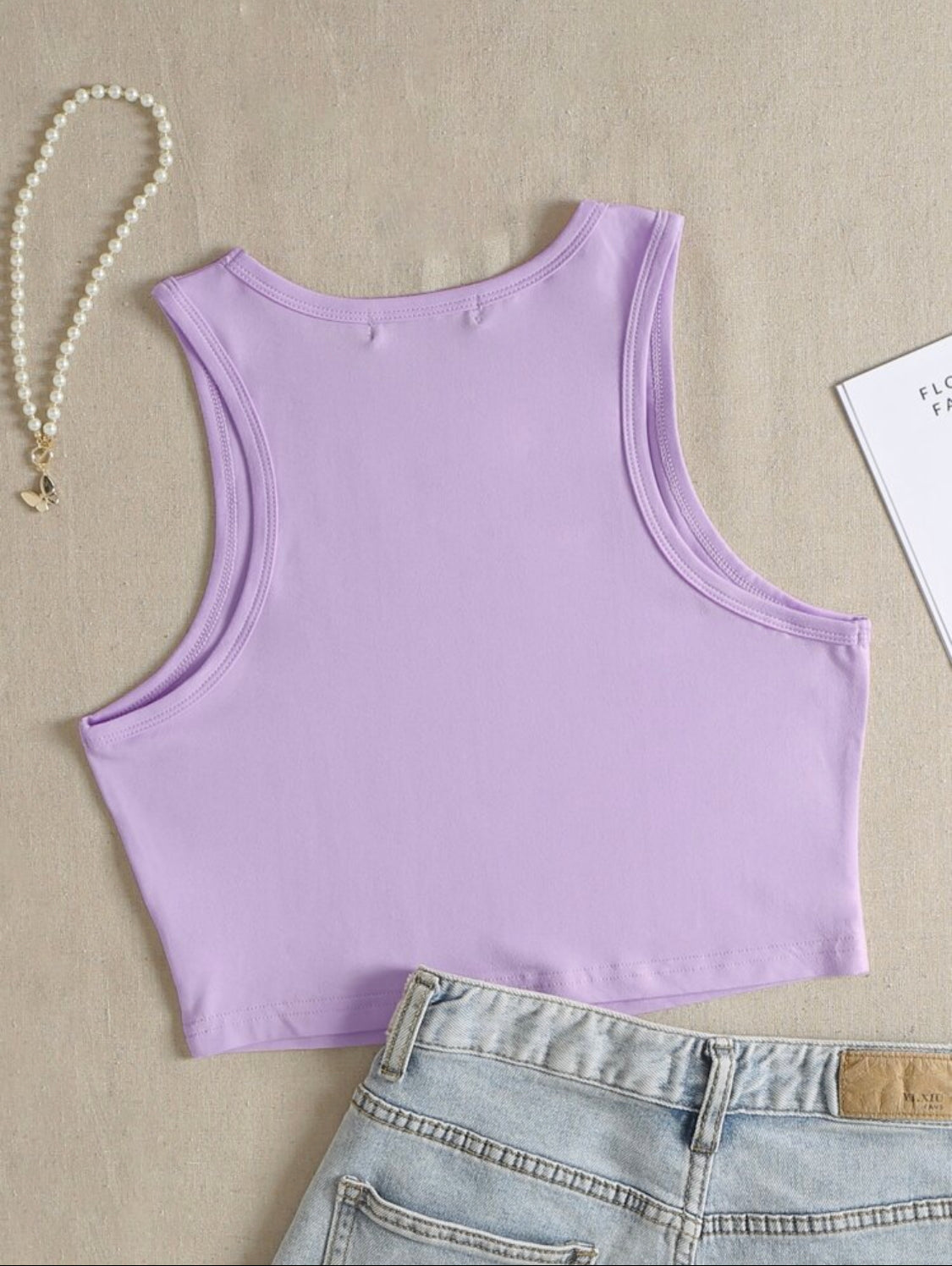 SHEIN EZwear Top tank corto con estampado de dibujos animados