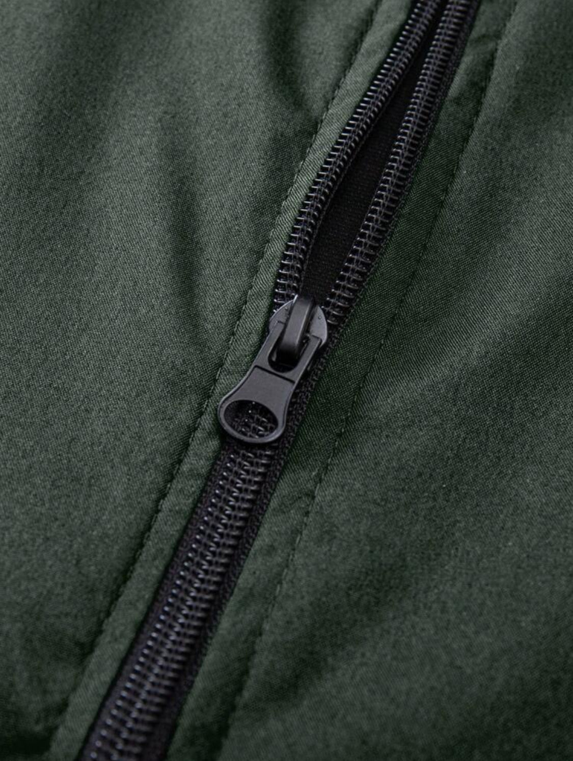 Manfinity Homme Chaqueta casual de manga larga con cremallera frontal y parches de unicolor para hombre