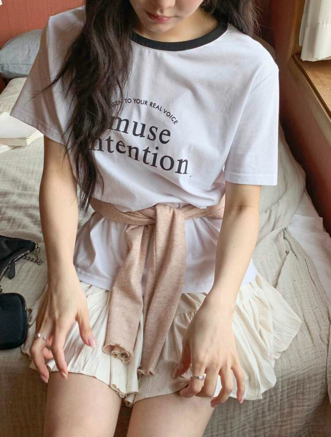 DAZY Camiseta de manga corta de cuello redondo con estampado gráfico casual y bonito para el verano para mujer