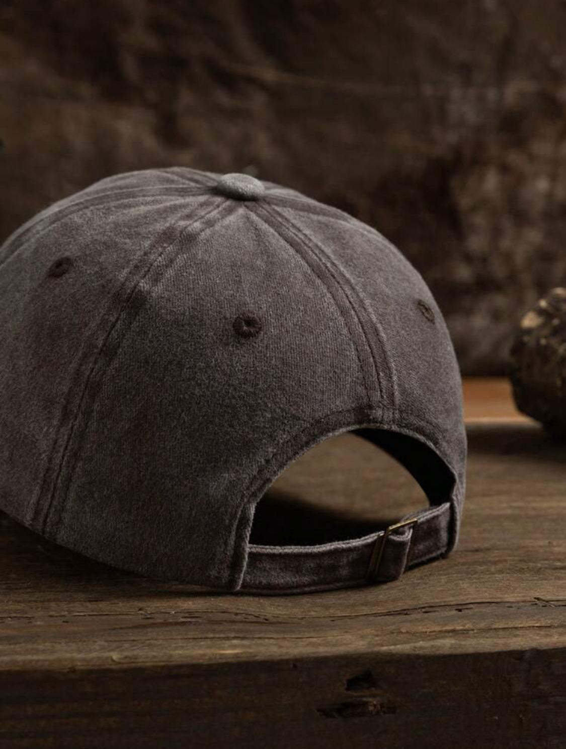 1 Gorra de béisbol marrón lavada con espinas para hombres, estilo callejero
