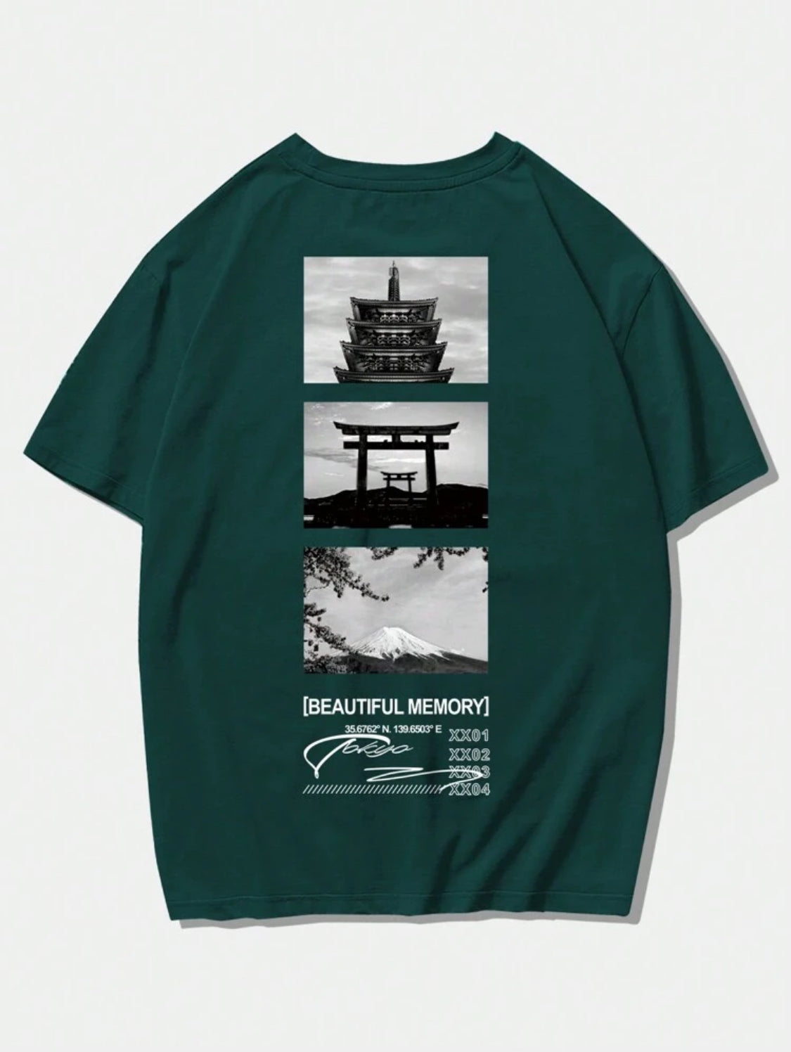 Remera Oversize Manfinity Homme Camiseta de manga corta casual de cuello redondo con estampa gráfica para hombre