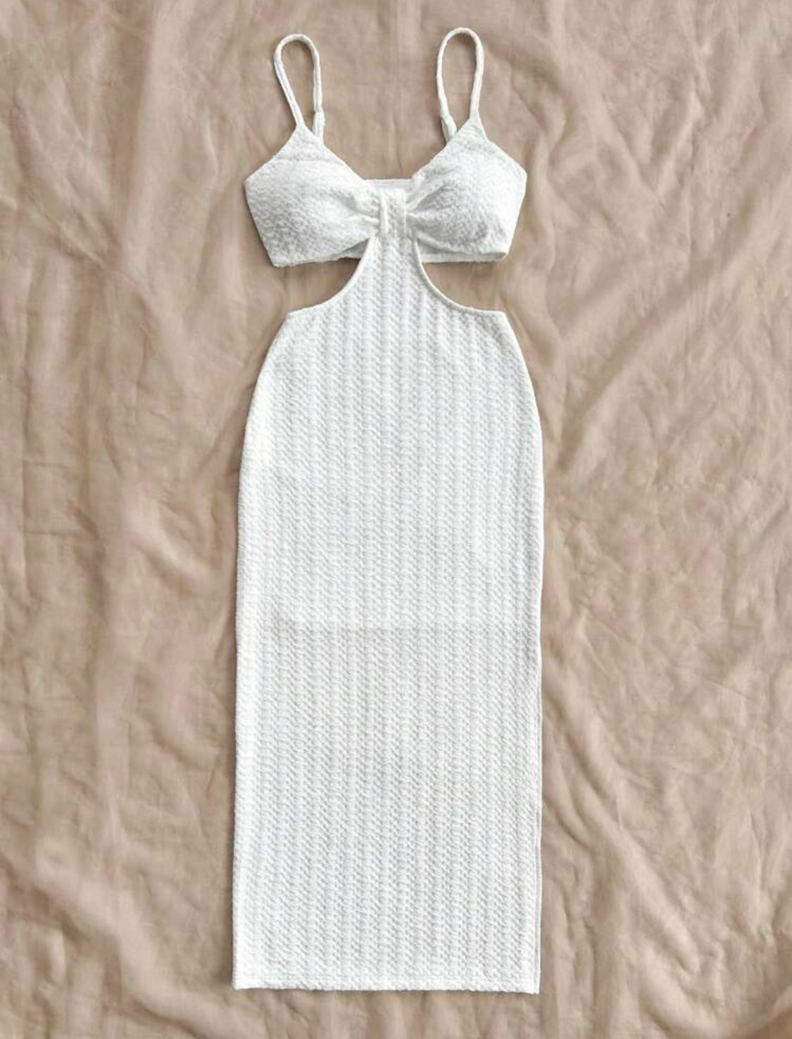 SHEIN Dreamara Vacaciones informales, recorte sexy en la cintura, tela con textura