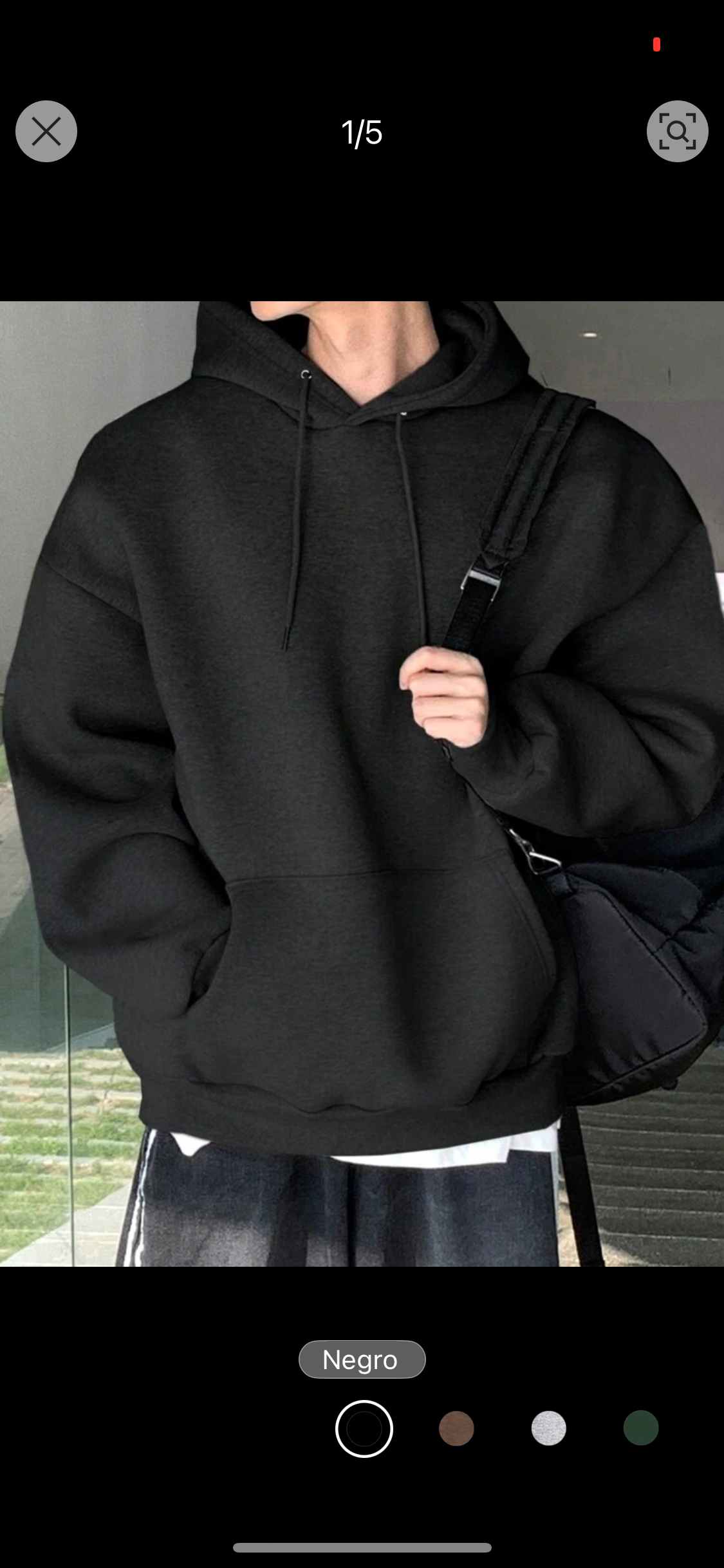 DAZY Sudadera casual holgada de hombre con manga larga, hombros caídos, bolsillo canguro y unicolor, otoño