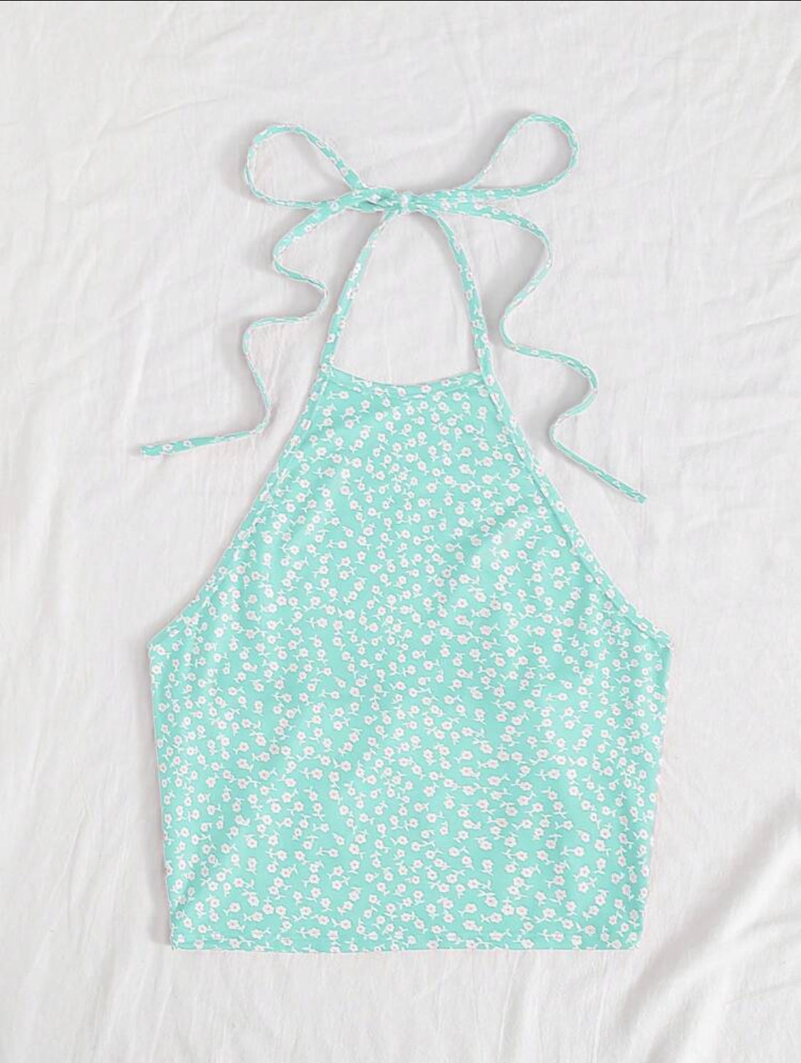 SHEIN Dreamara Top halter floral de margarita con cordón