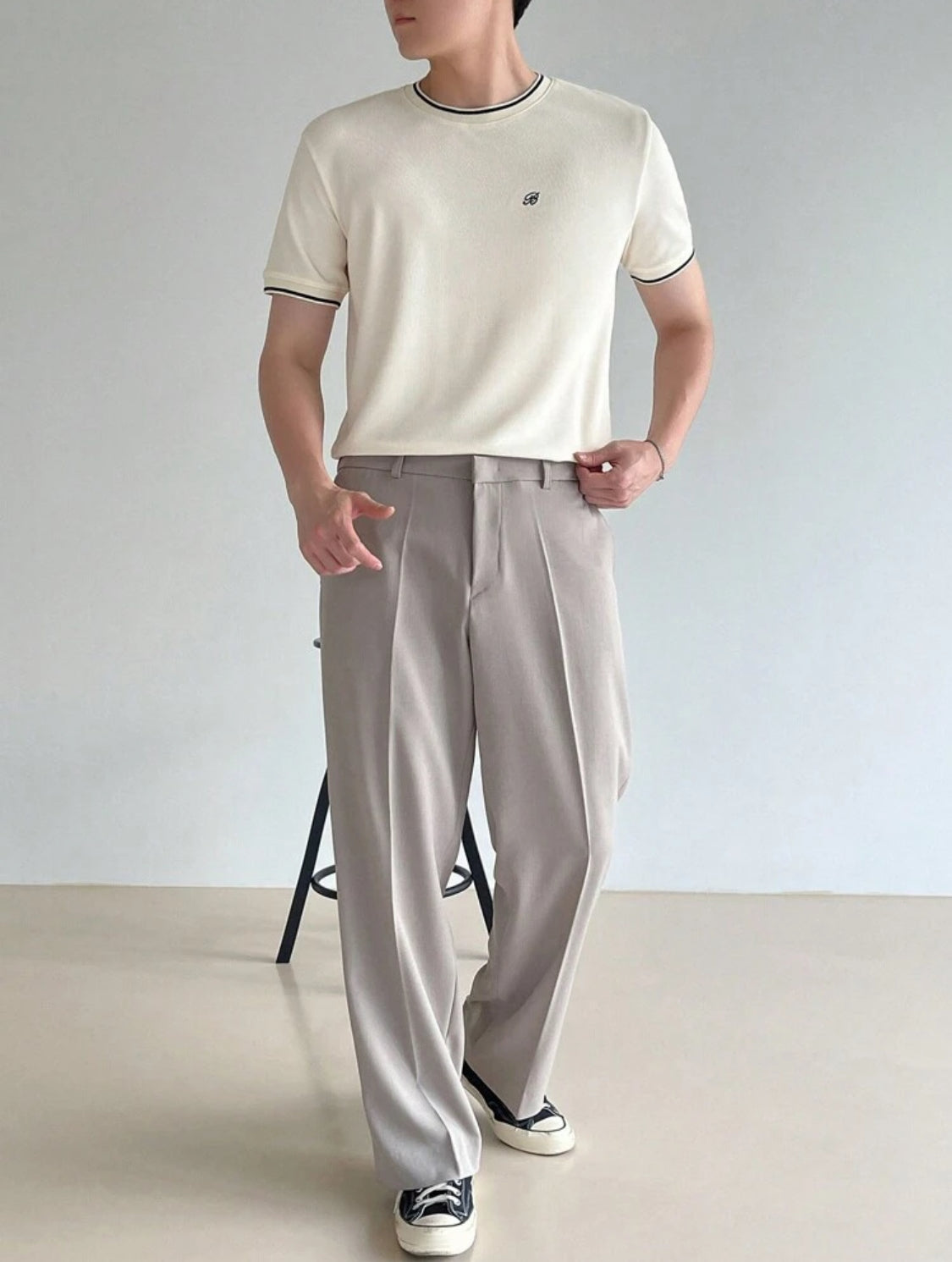 DAZY Camiseta de verano para hombre con bordado de letras