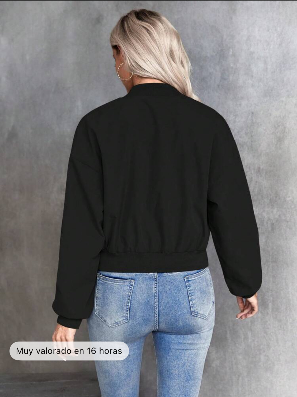 SHEIN ChicEase Chaqueta De Bombardero Con Cierre De Cremallera Y Color Sólido
