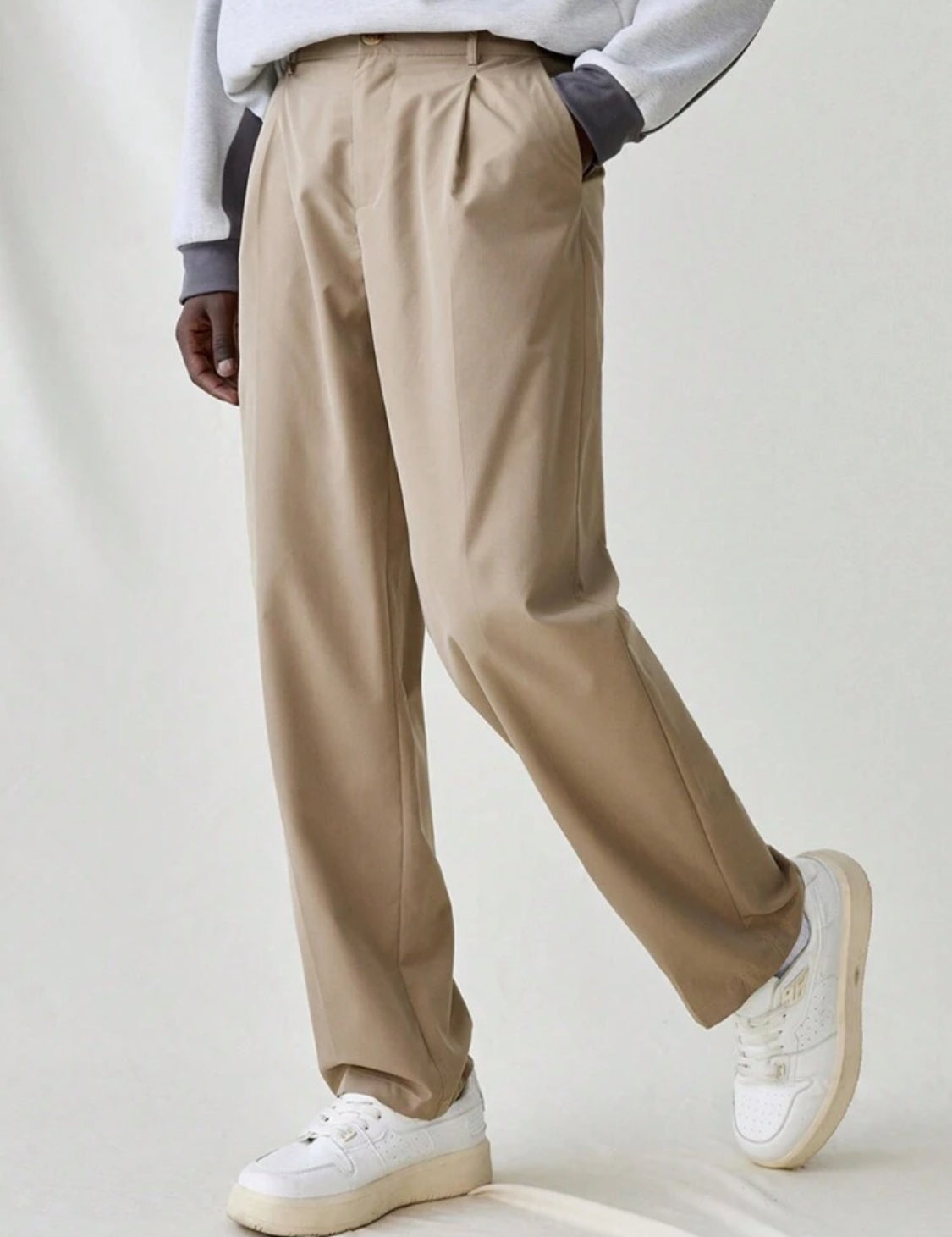 Manfinity RebelGame Pantalones casuales de hombre de cintura elástica suelta y pierna recta, tela ligera de estilo juvenil
