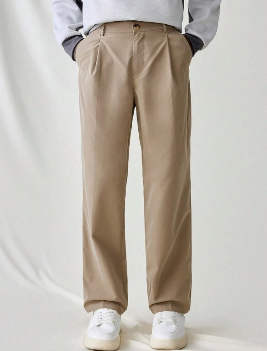 Manfinity RebelGame Pantalones casuales de hombre de cintura elástica suelta y pierna recta, tela ligera de estilo juvenil
