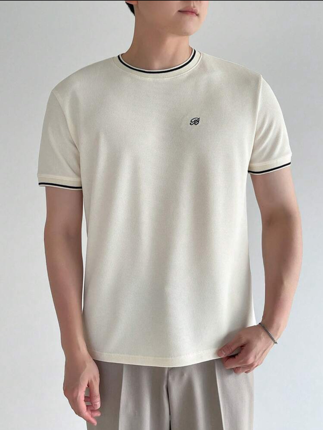 DAZY Camiseta de verano para hombre con bordado de letras