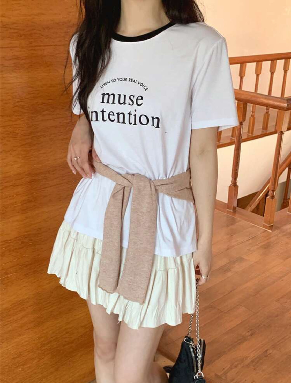 DAZY Camiseta de manga corta de cuello redondo con estampado gráfico casual y bonito para el verano para mujer