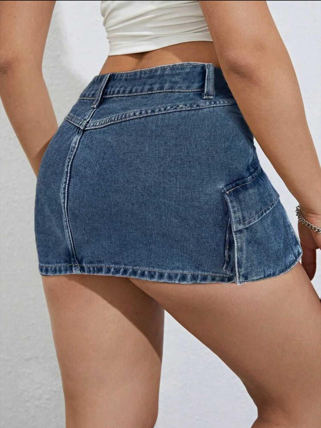 SHEIN ICON Minifalda De Mezclilla Utilitaria