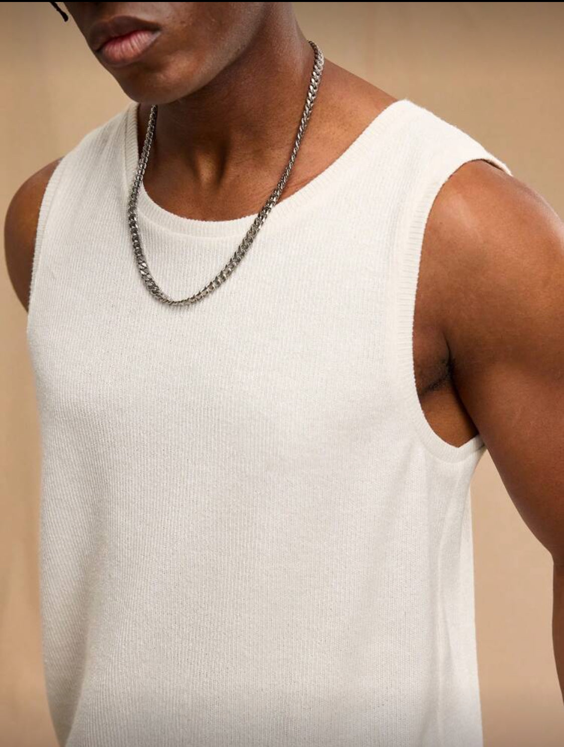Forever 21 Camiseta sin mangas tejida para hombres, de estilo occidental, casual y de moda, de corte holgado y liso, para uso diario, vacaciones y amigos