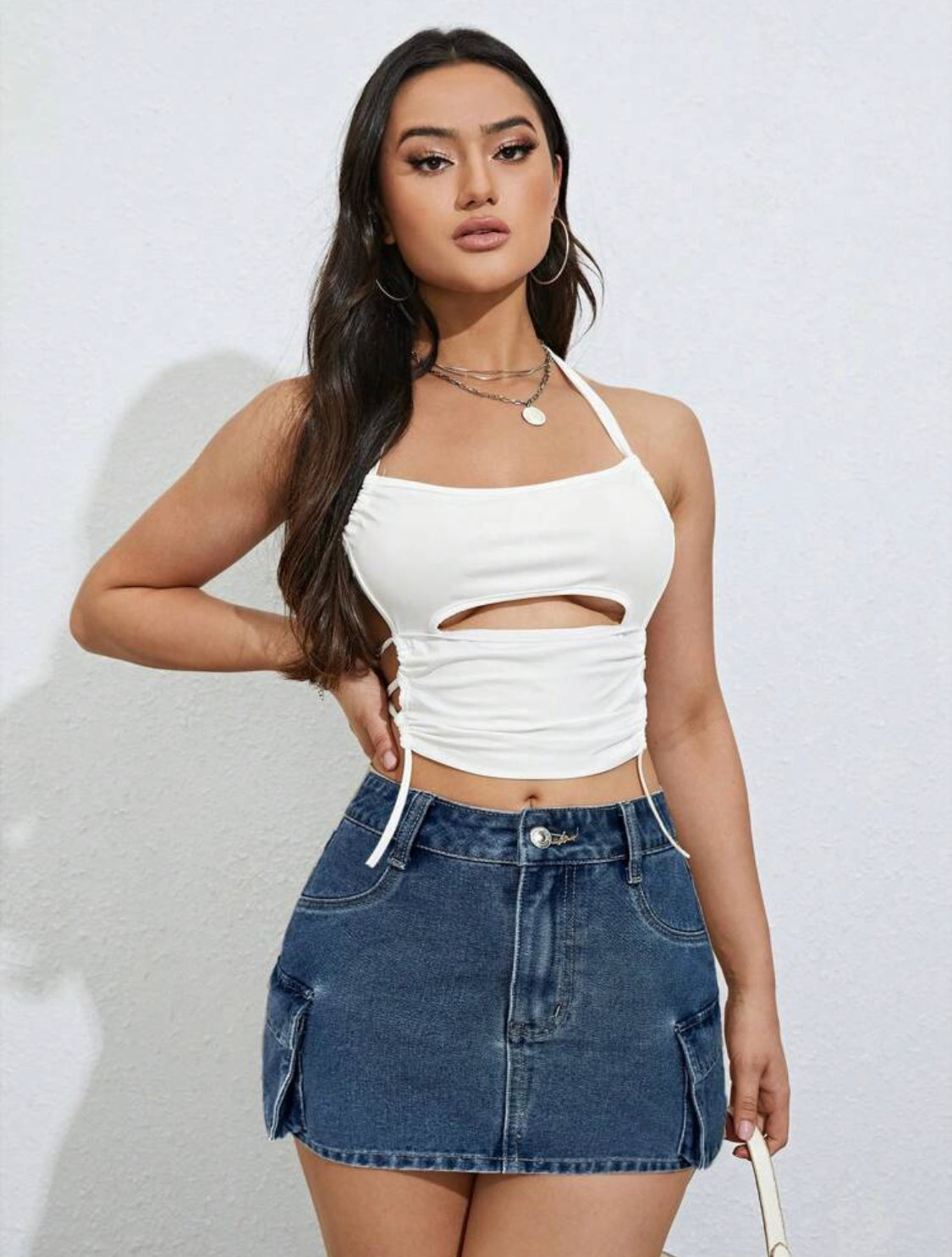 SHEIN ICON Minifalda De Mezclilla Utilitaria