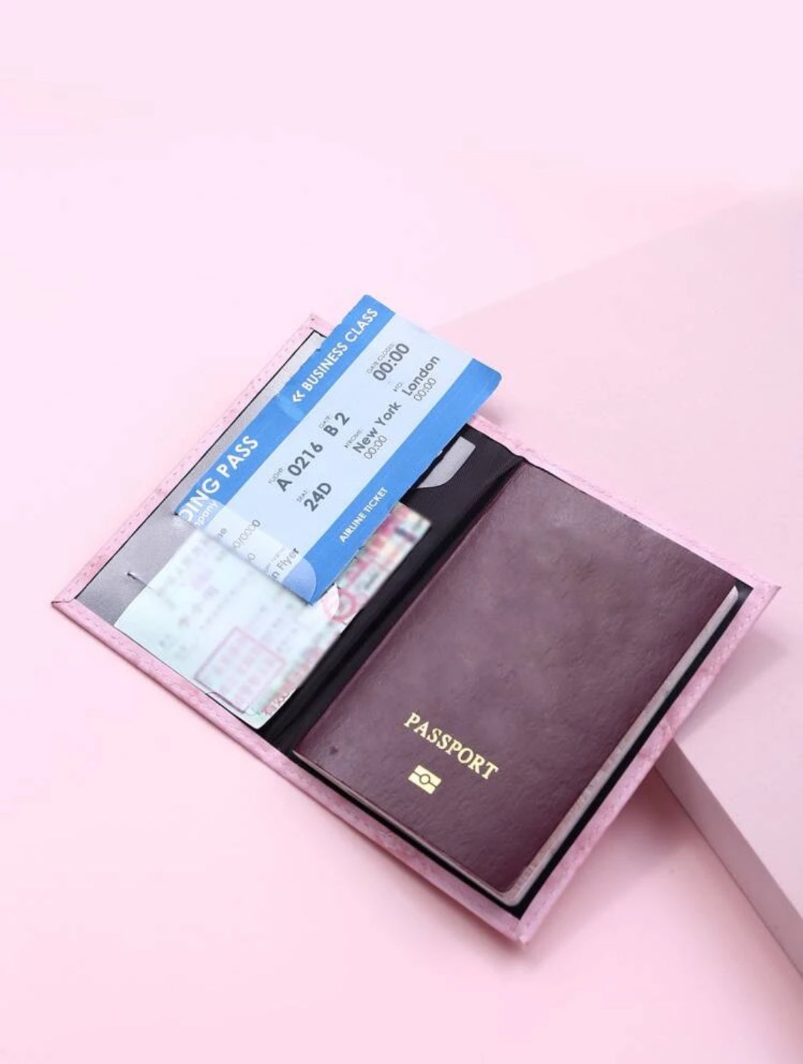 Estuche de pasaporte plegable de mármol, portapasaporte, billetera de pasaporte, suministros escolares, cosas de la escuela para estudiantes, accesorios de vacaciones para la temporada de vacaciones, bolsa de pasaporte para el vuelo, para vuelta a clases