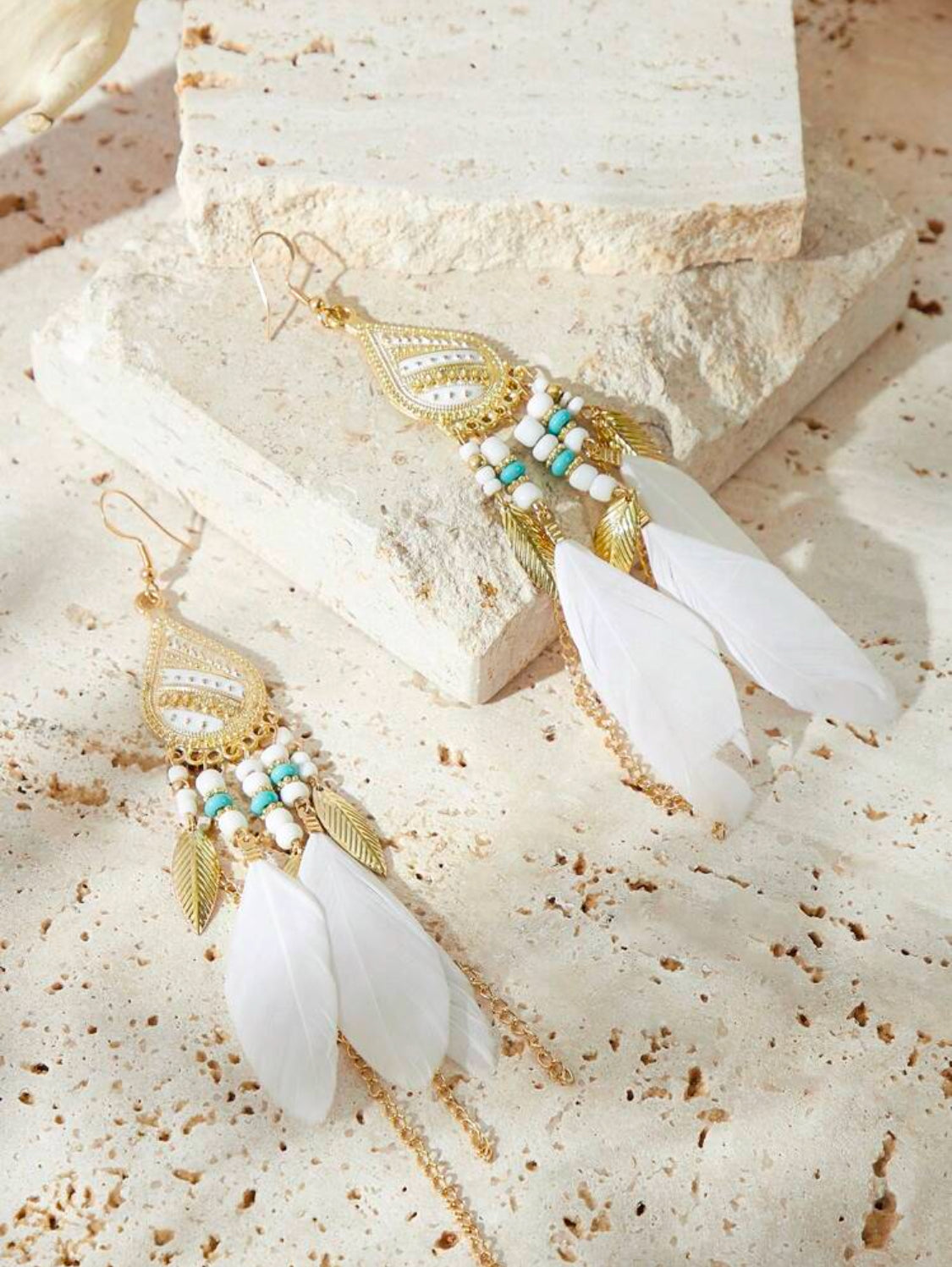 SHEIN VCAY 1 par Pendientes estilo bohemio largo