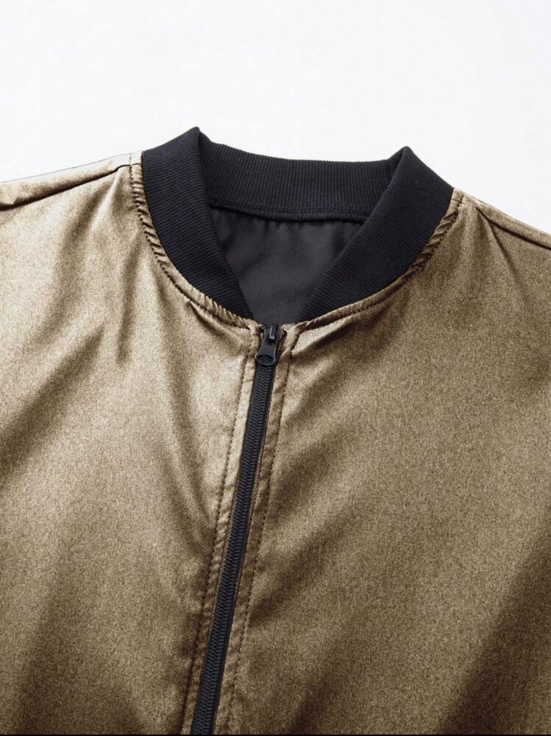 Manfinity Homme Chaqueta casual de manga larga con cremallera frontal y unicolor para hombres