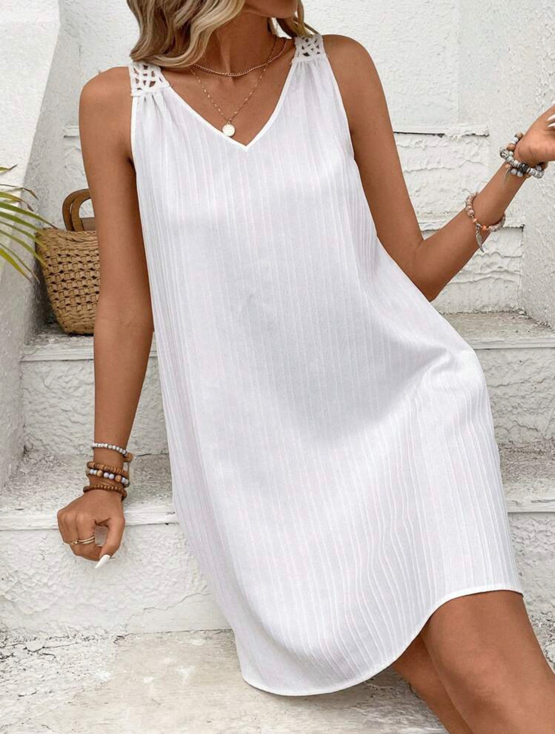 SHEIN VCAY Vestido Femenino Hueco Con Cuello En V