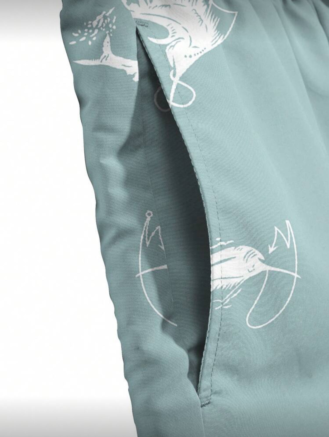 Manfinity Swimmode Pantalones cortos de playa con cordón en la cintura y estampado de peces para hombre