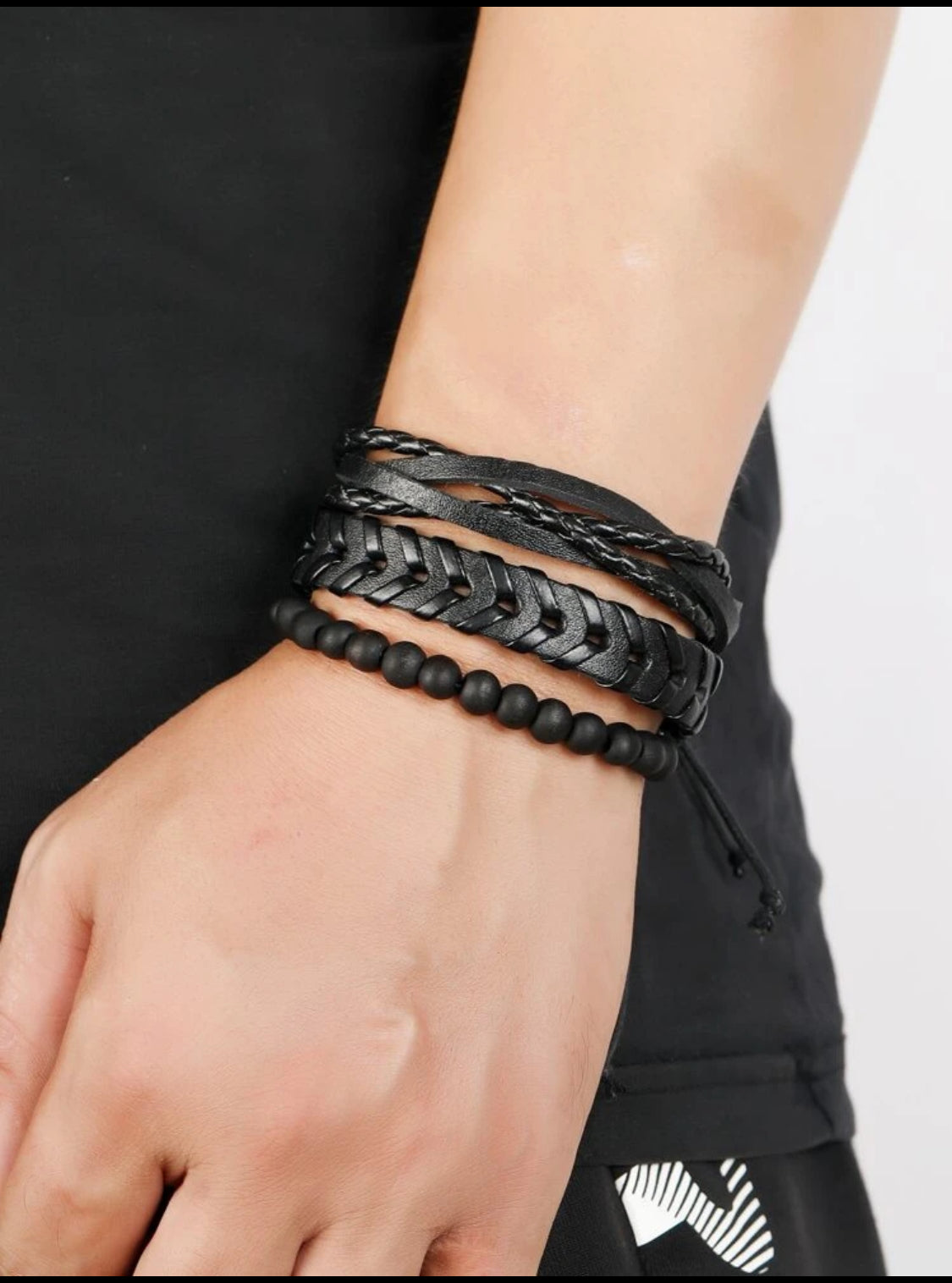 Pulsera minimalista de moda y popular de 1 pieza para hombres PU para regalo de joyería y para una apariencia elegante