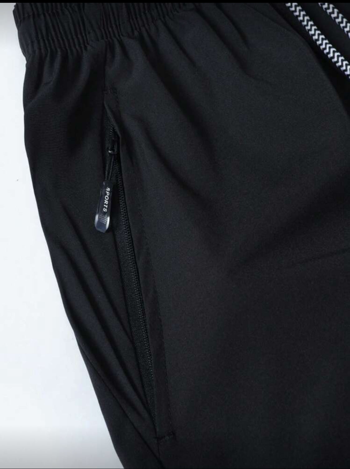 Hombres Shorts de cintura con cordón con bolsillo con cremallera