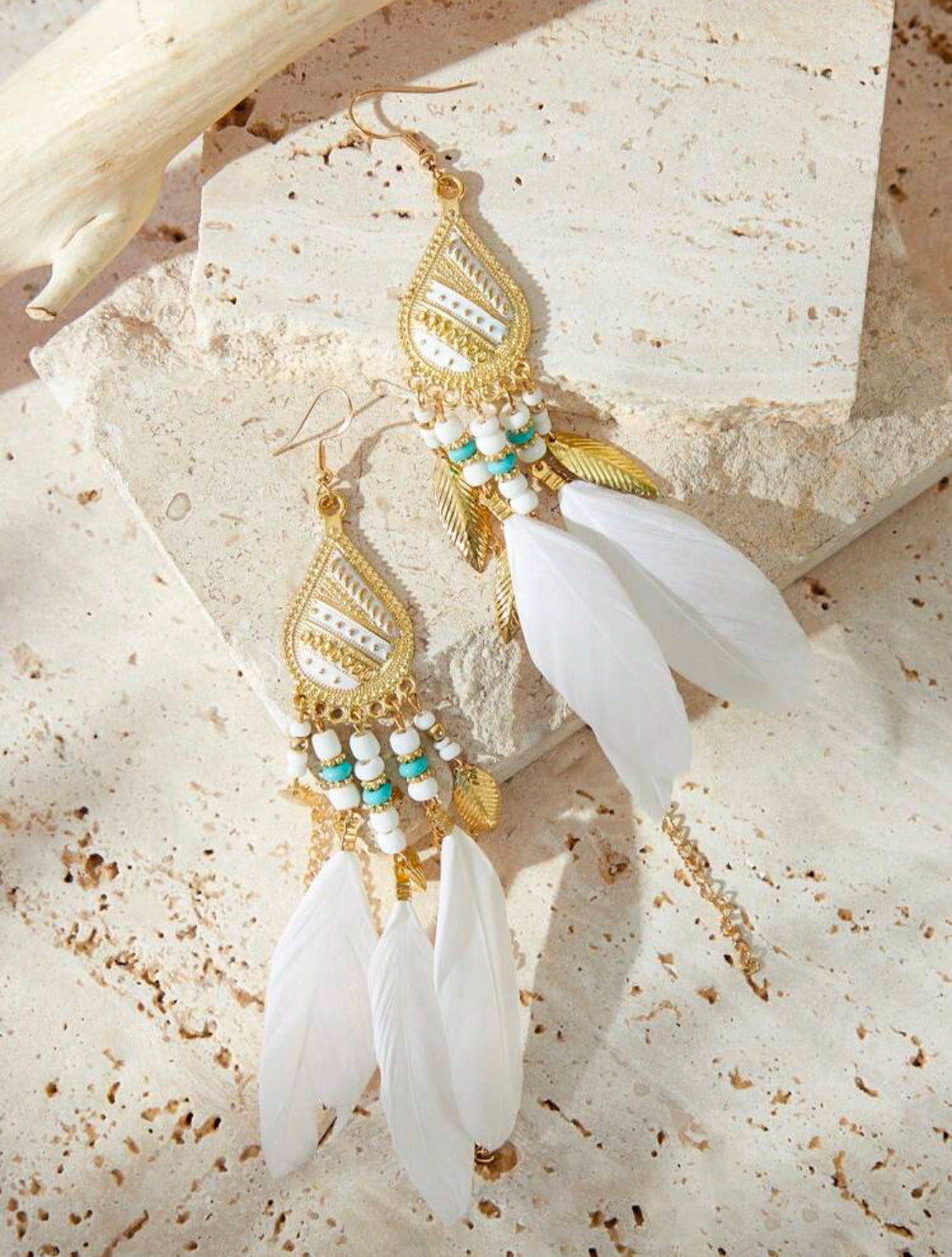 SHEIN VCAY 1 par Pendientes estilo bohemio largo