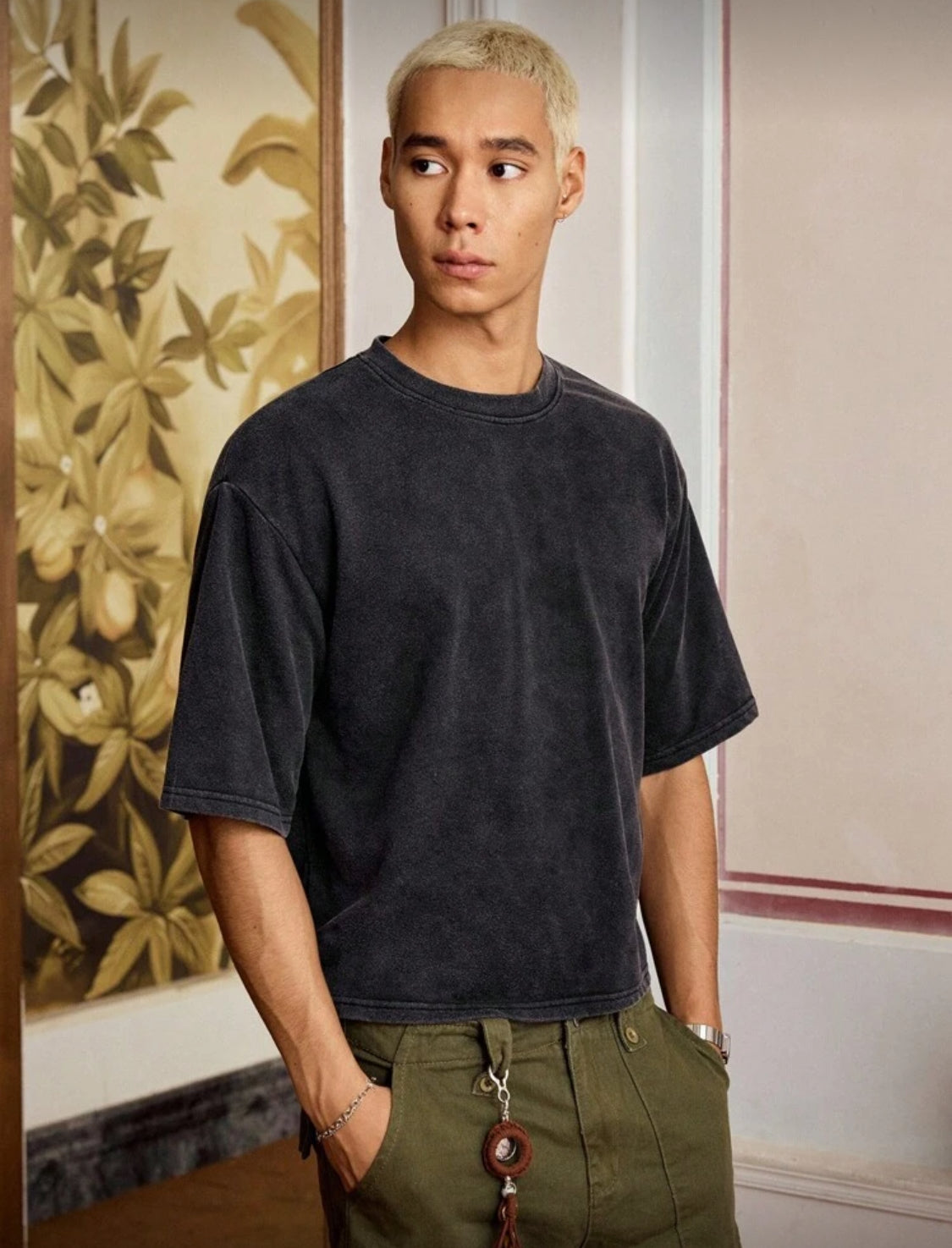 SWAVVY Camiseta casual de verano para hombres con cuello redondo y estampado de eslogan, holgada