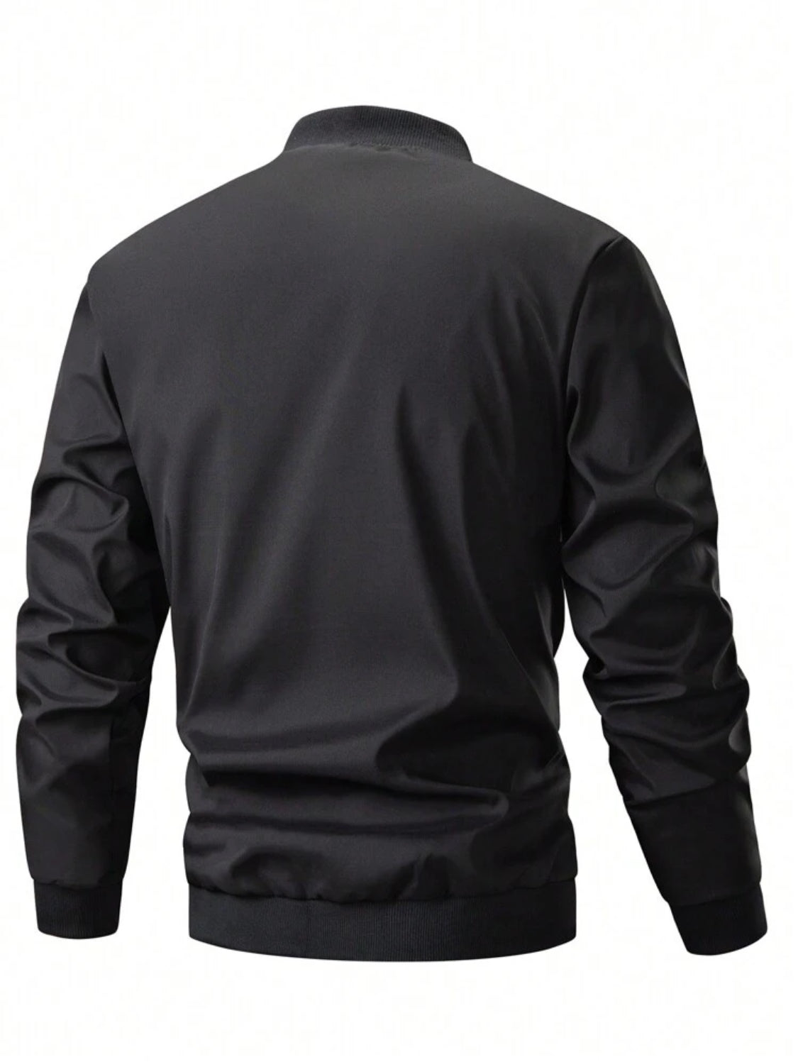 Manfinity Homme Chaqueta bomber básica de cremallera para hombre, lisa, de manga larga, para salir, casual, regalo para novio