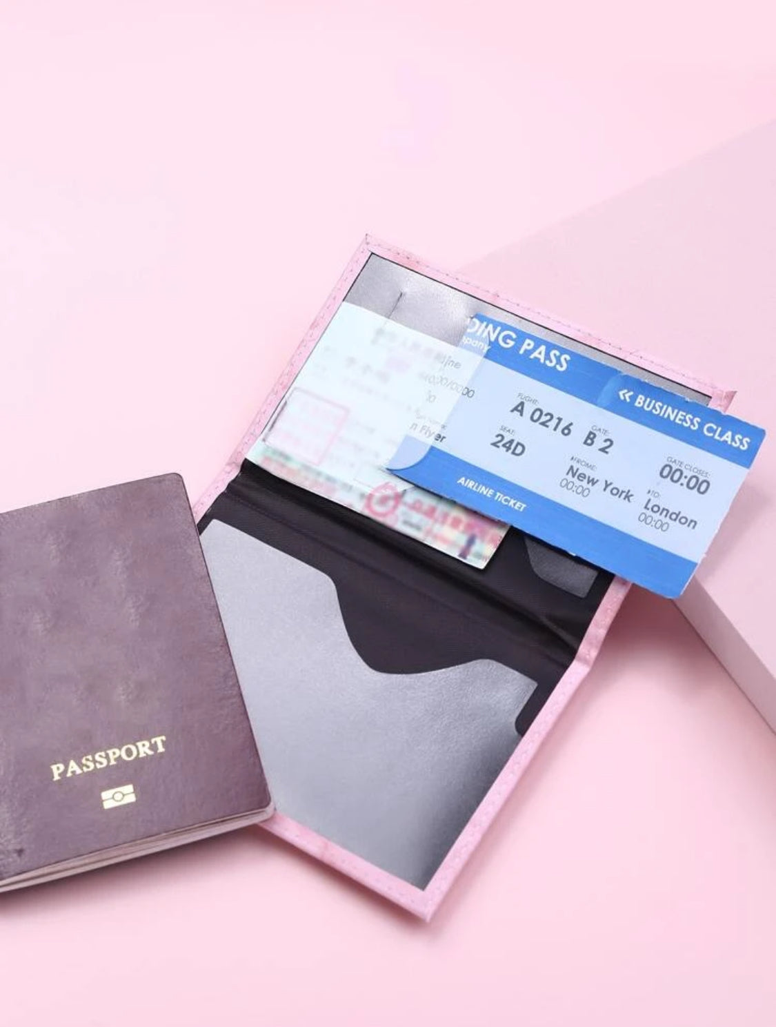 Estuche de pasaporte plegable de mármol, portapasaporte, billetera de pasaporte, suministros escolares, cosas de la escuela para estudiantes, accesorios de vacaciones para la temporada de vacaciones, bolsa de pasaporte para el vuelo, para vuelta a clases