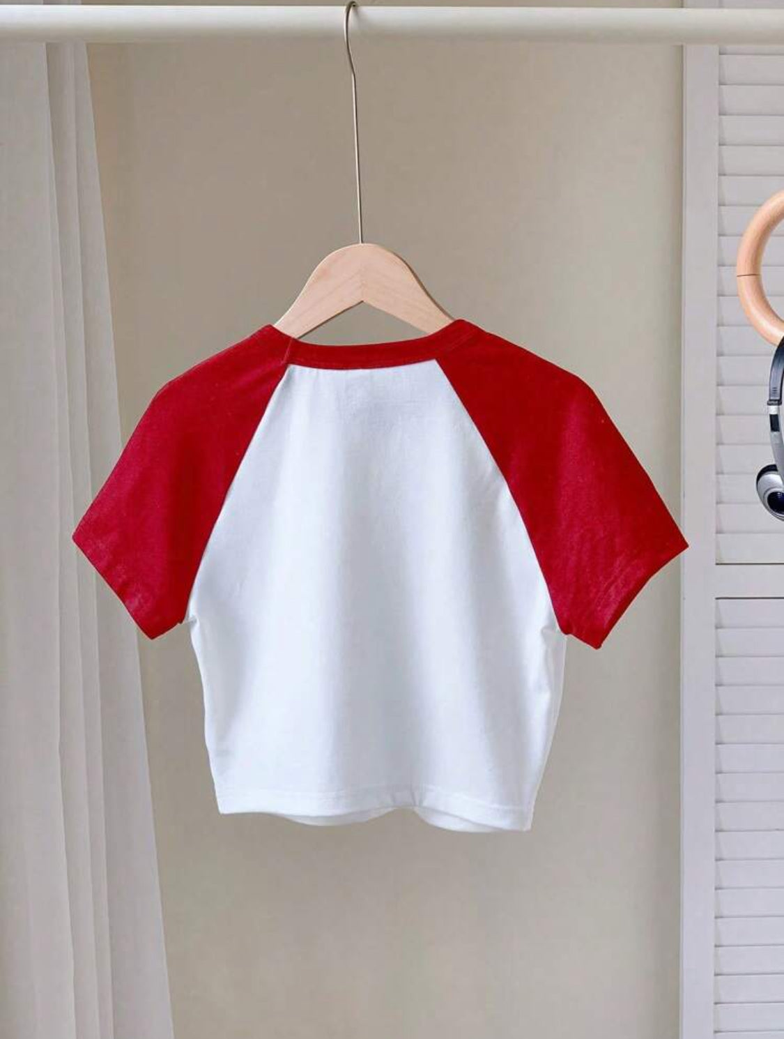 Divinelle Camiseta casual de cuello redondo, manga raglán corta y corta en rojo y blanco con estampado de cerezas, apropiada para el verano