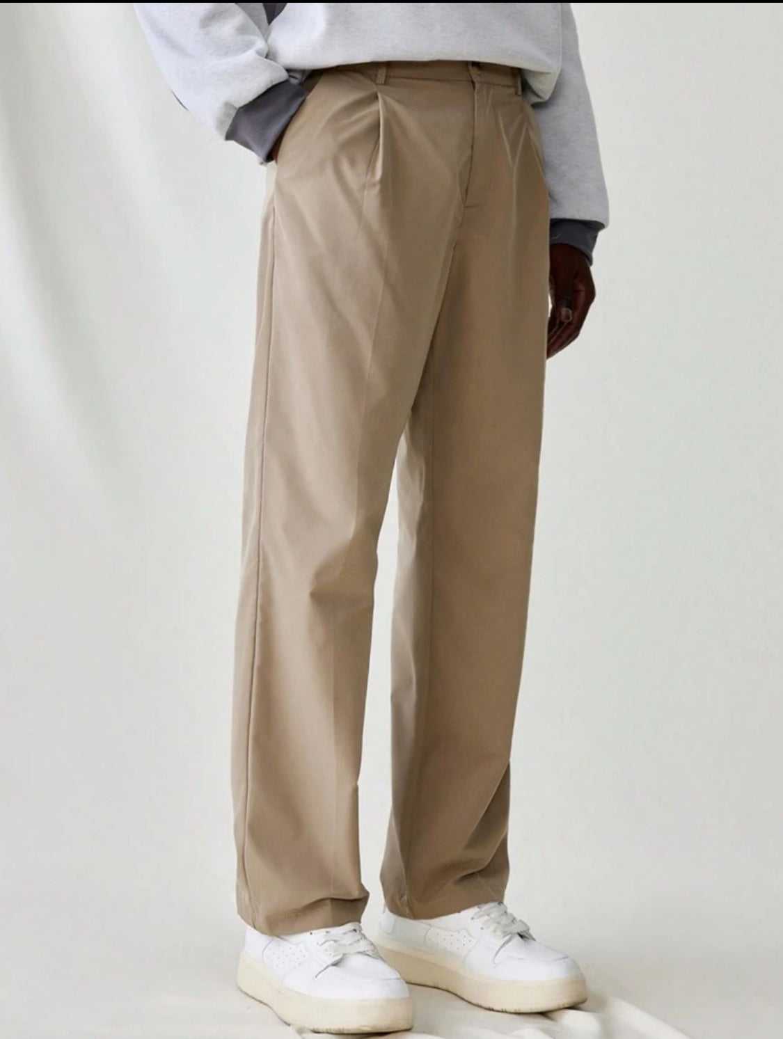Manfinity RebelGame Pantalones casuales de hombre de cintura elástica suelta y pierna recta, tela ligera de estilo juvenil