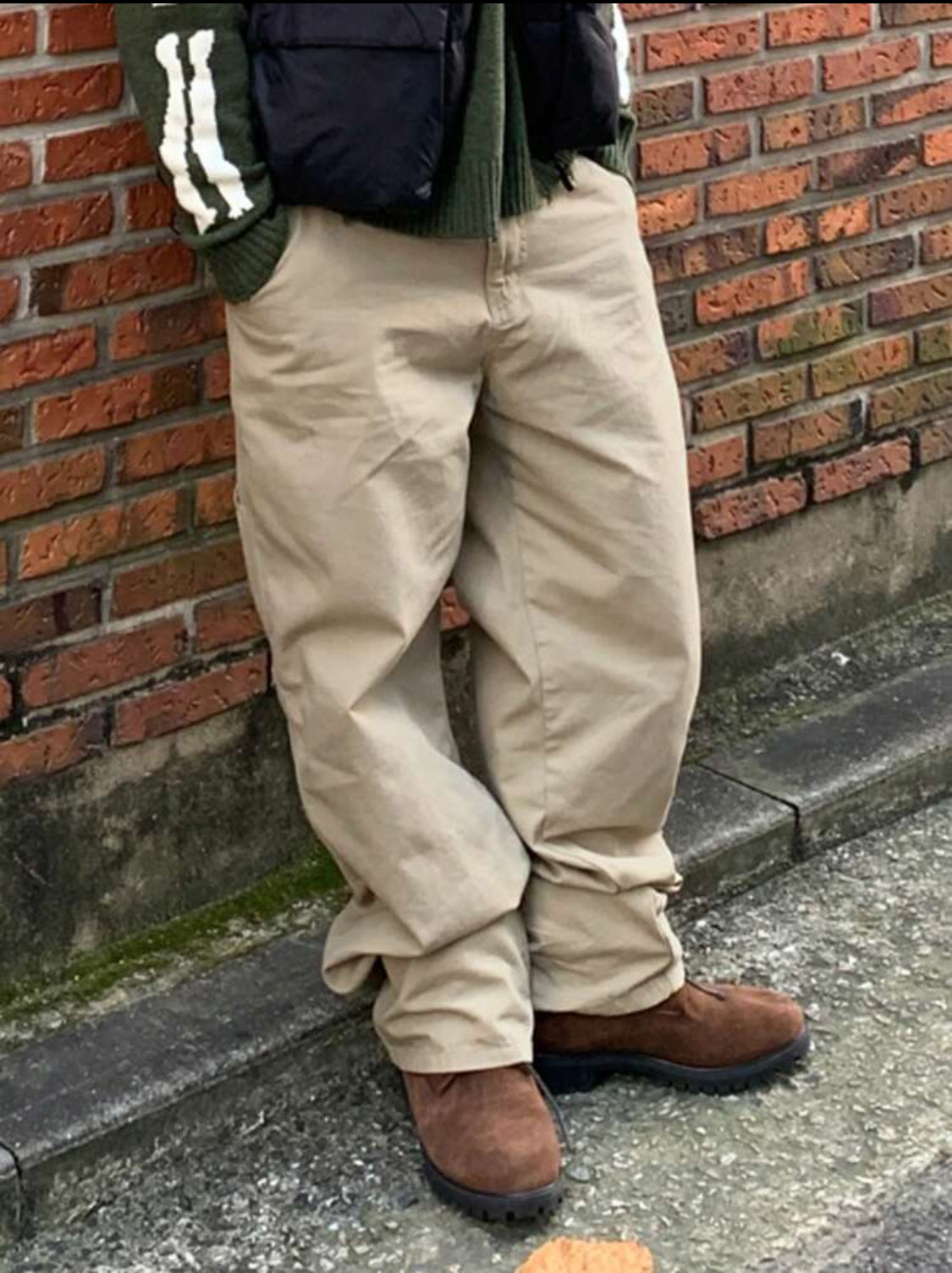 DAZY Pantalones vaqueros casuales de lona caqui sólidos para hombres, de primavera
